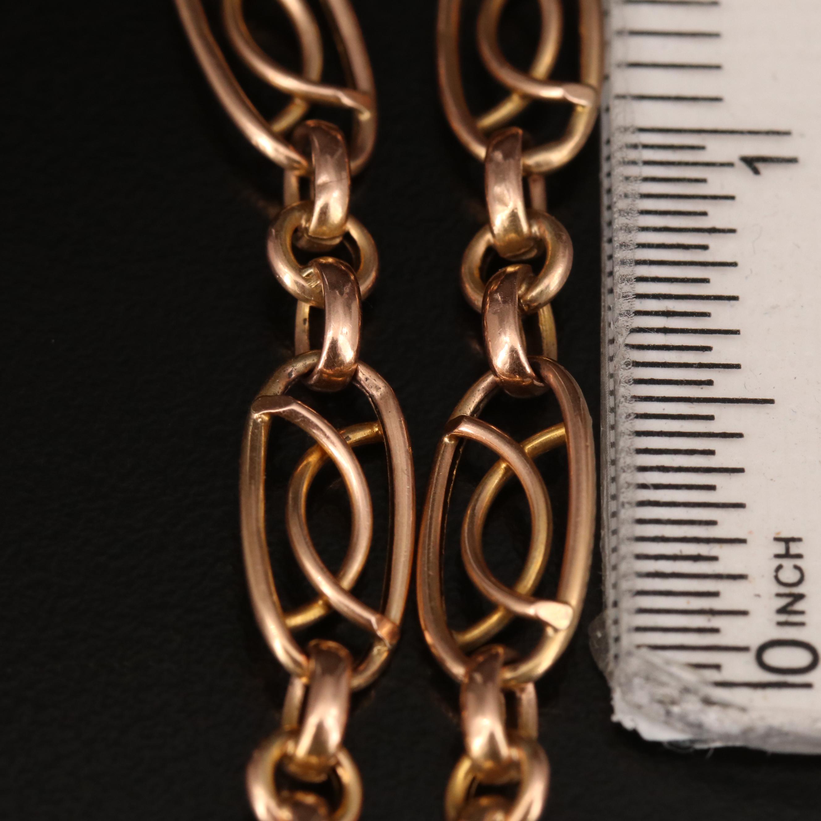 Early 1900s 12K Rose Gold Fancy Link Bracelet