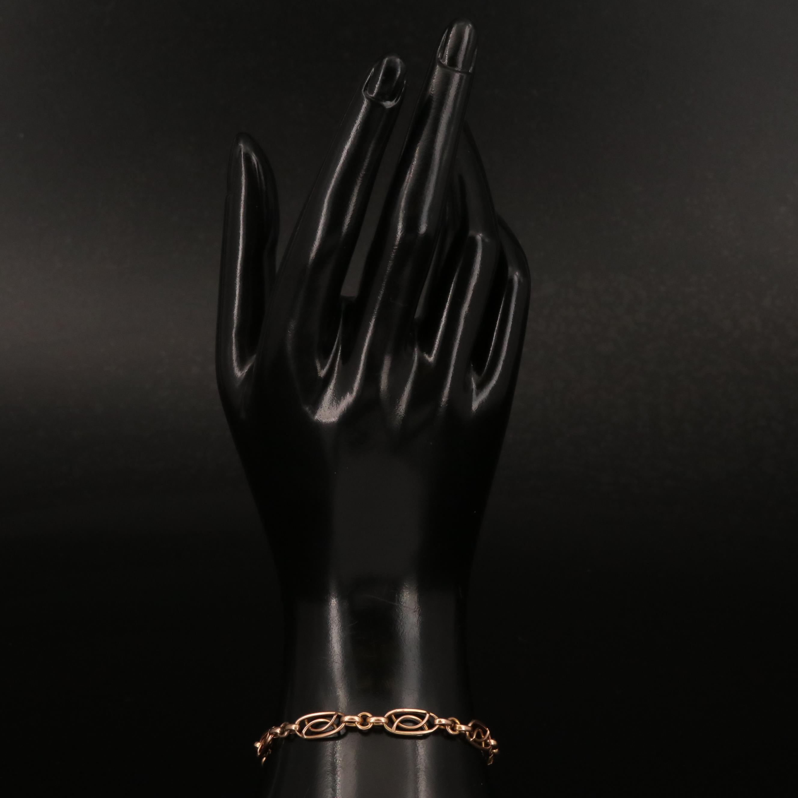 Early 1900s 12K Rose Gold Fancy Link Bracelet