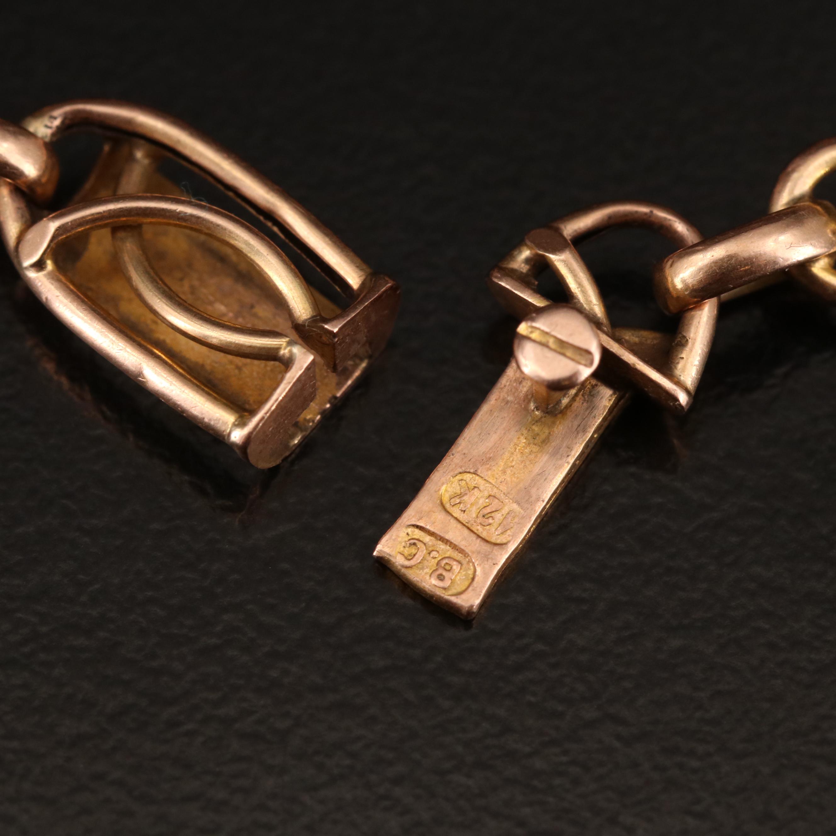 Early 1900s 12K Rose Gold Fancy Link Bracelet