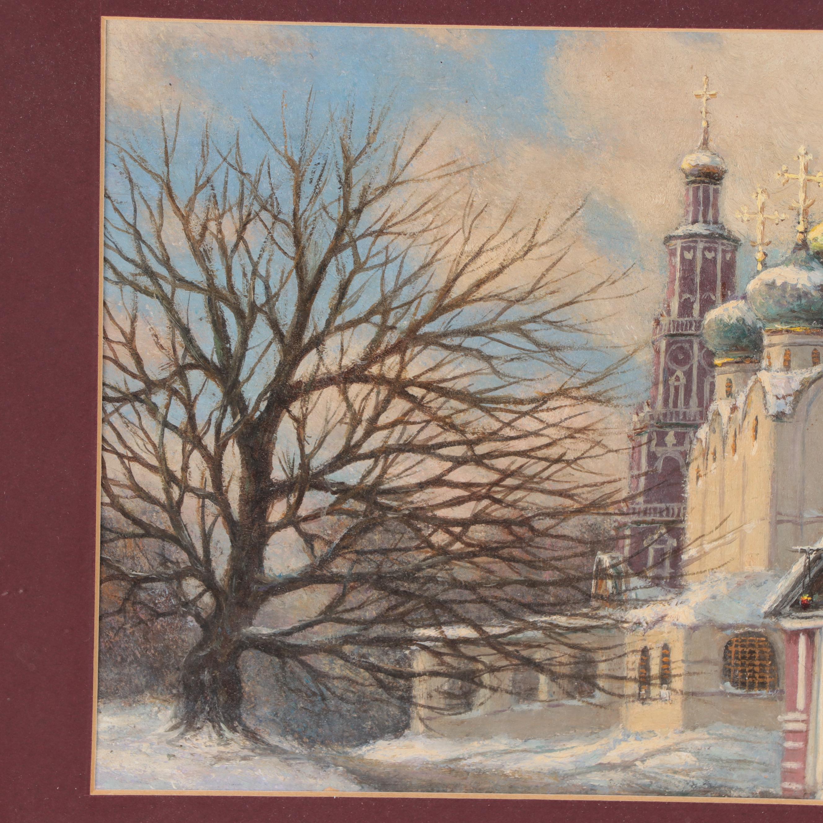 Russian School Oil Painting of the Novodevichy Convent, Late 20th Century