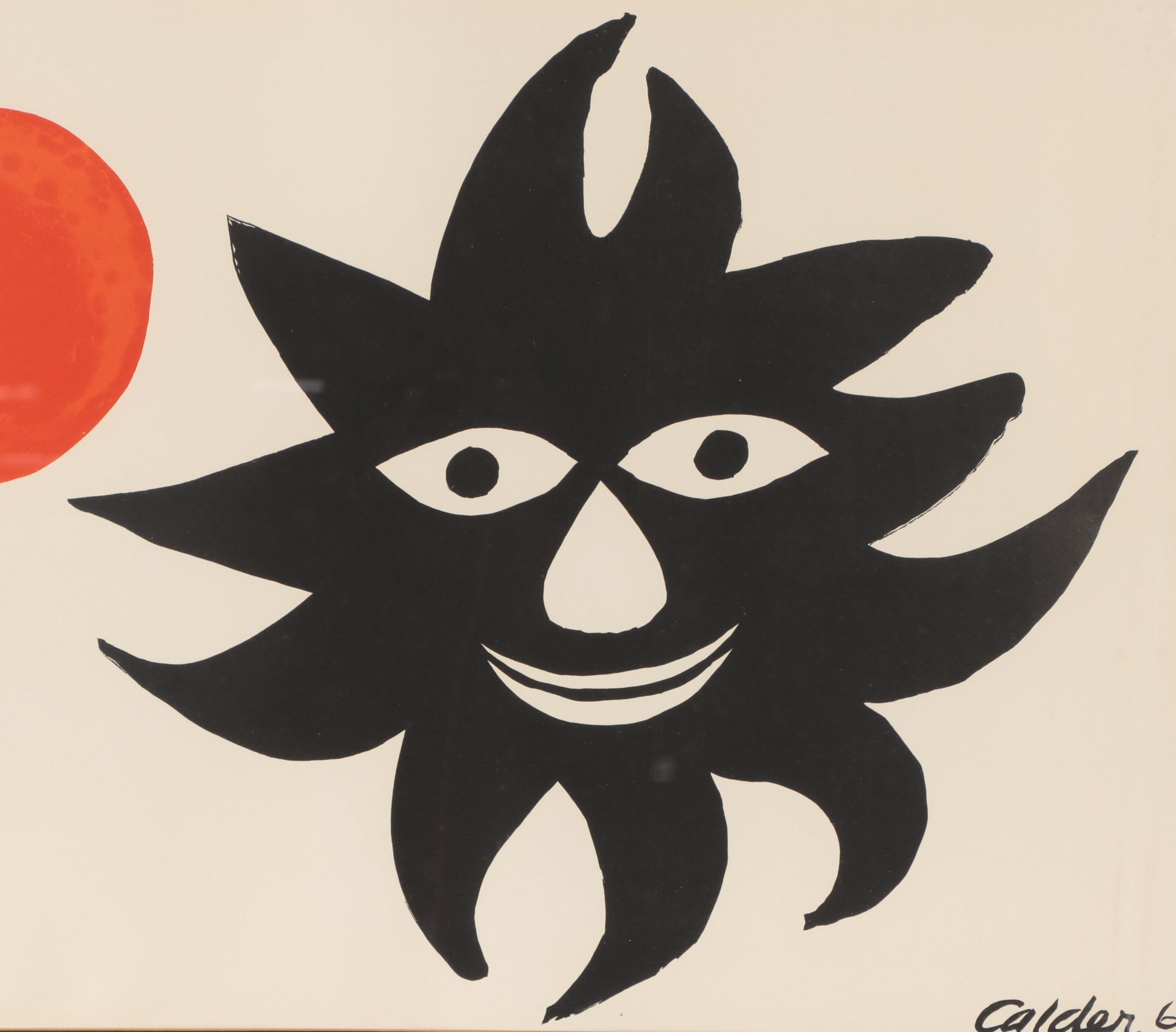 Alexander Calder Color Lithograph "Red Sun," 1968