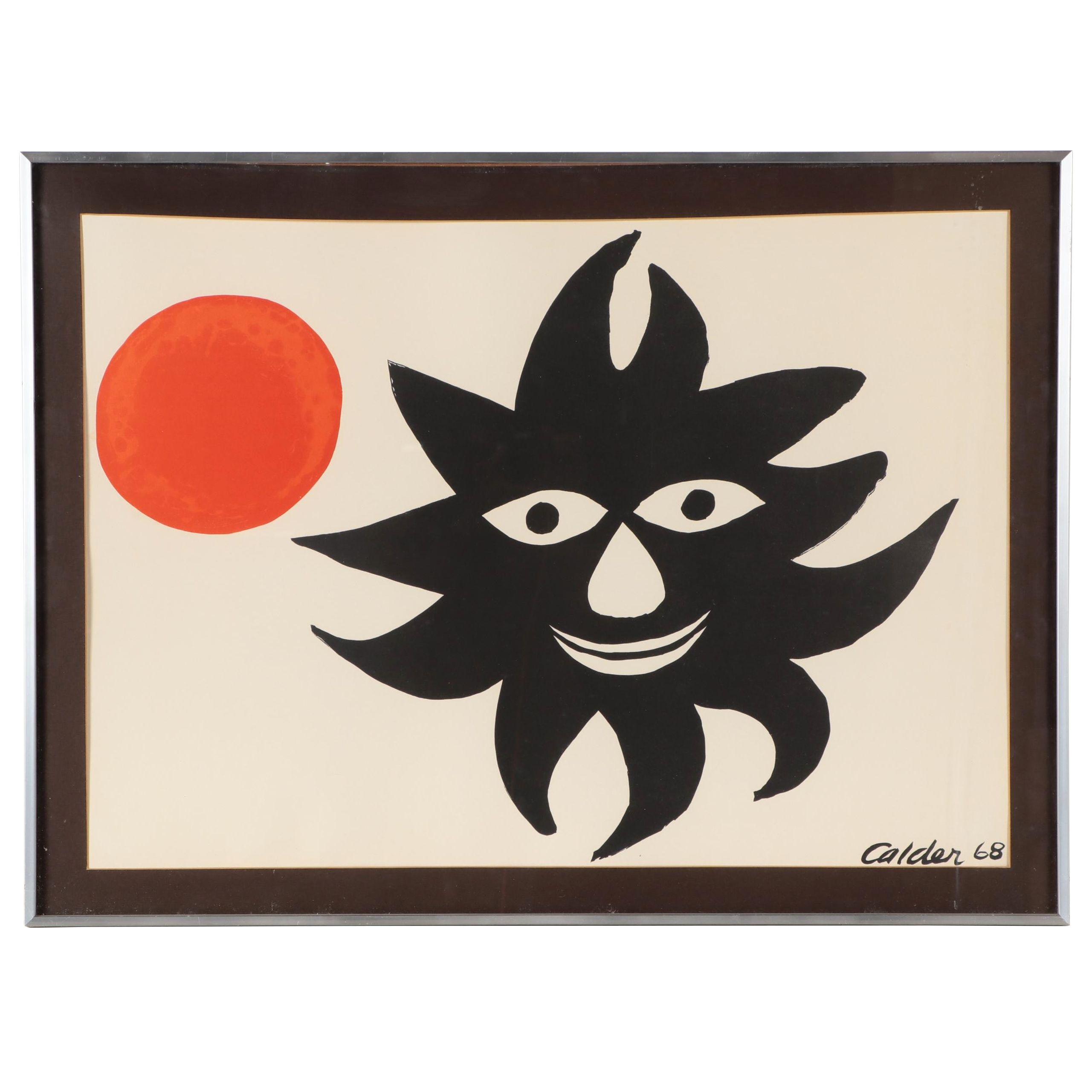 Alexander Calder Color Lithograph "Red Sun," 1968