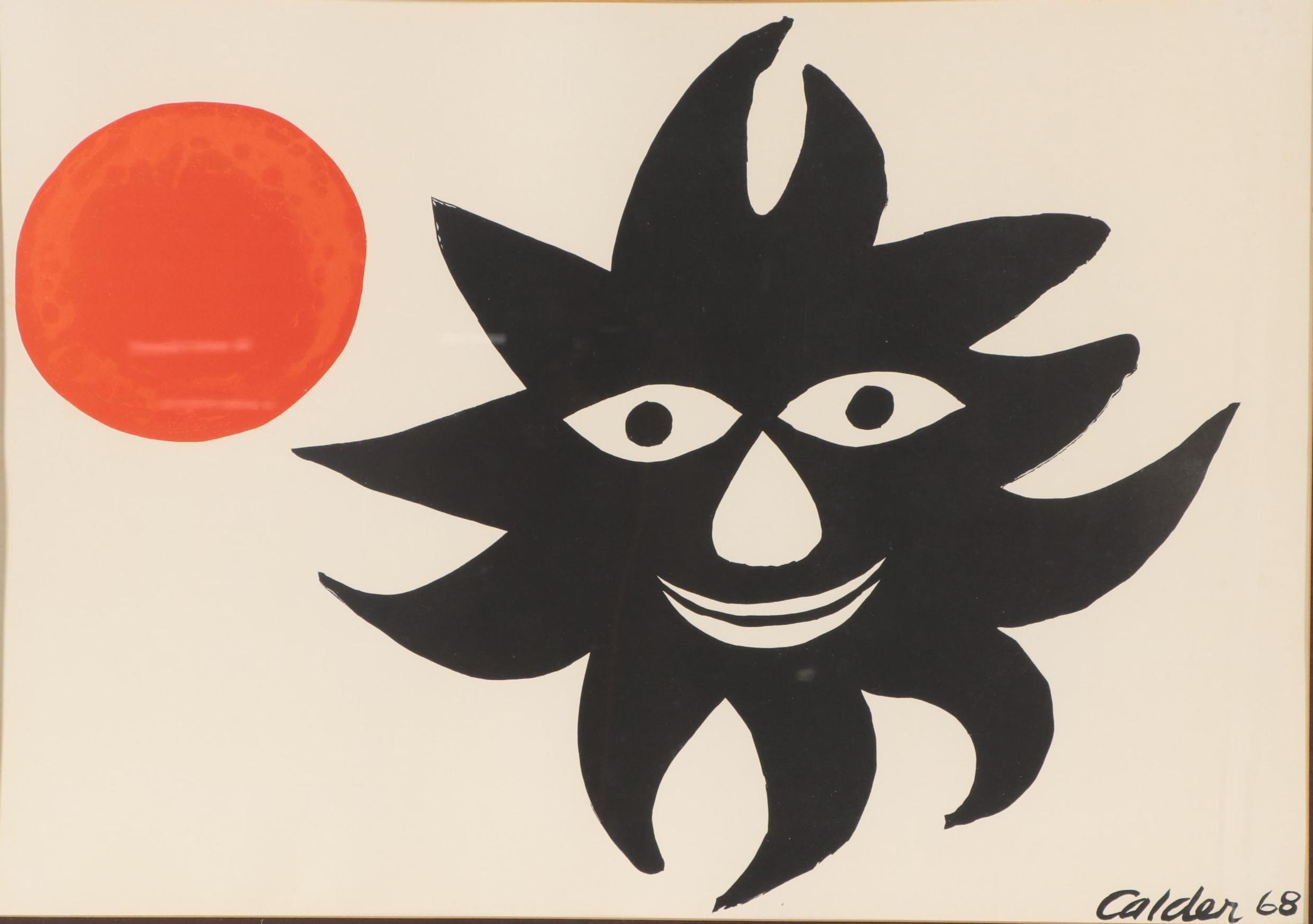 Alexander Calder Color Lithograph "Red Sun," 1968
