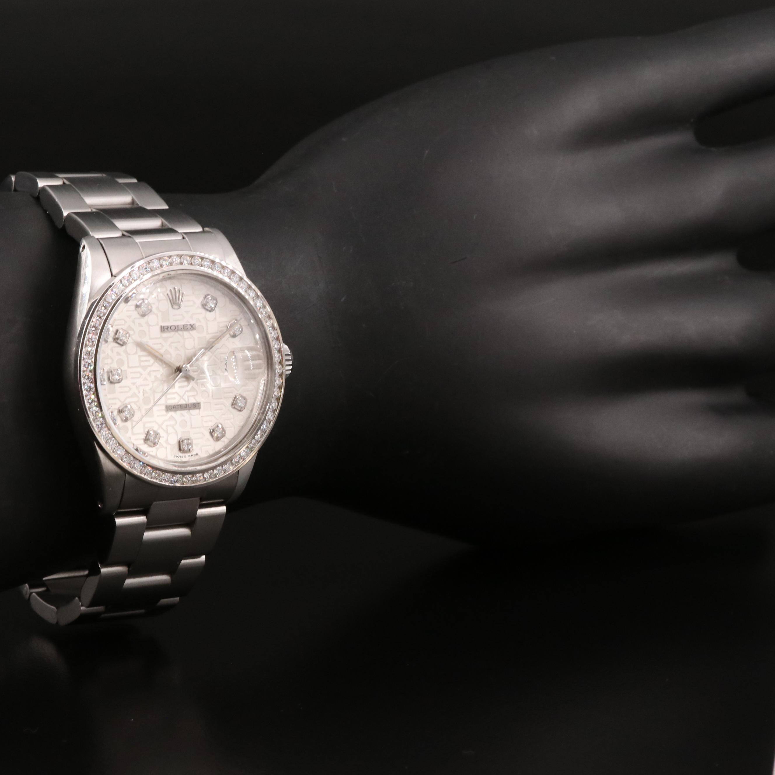 1984 Rolex Datejust Jubilee 1.57 CTW Diamond Dial and Bezel Watch