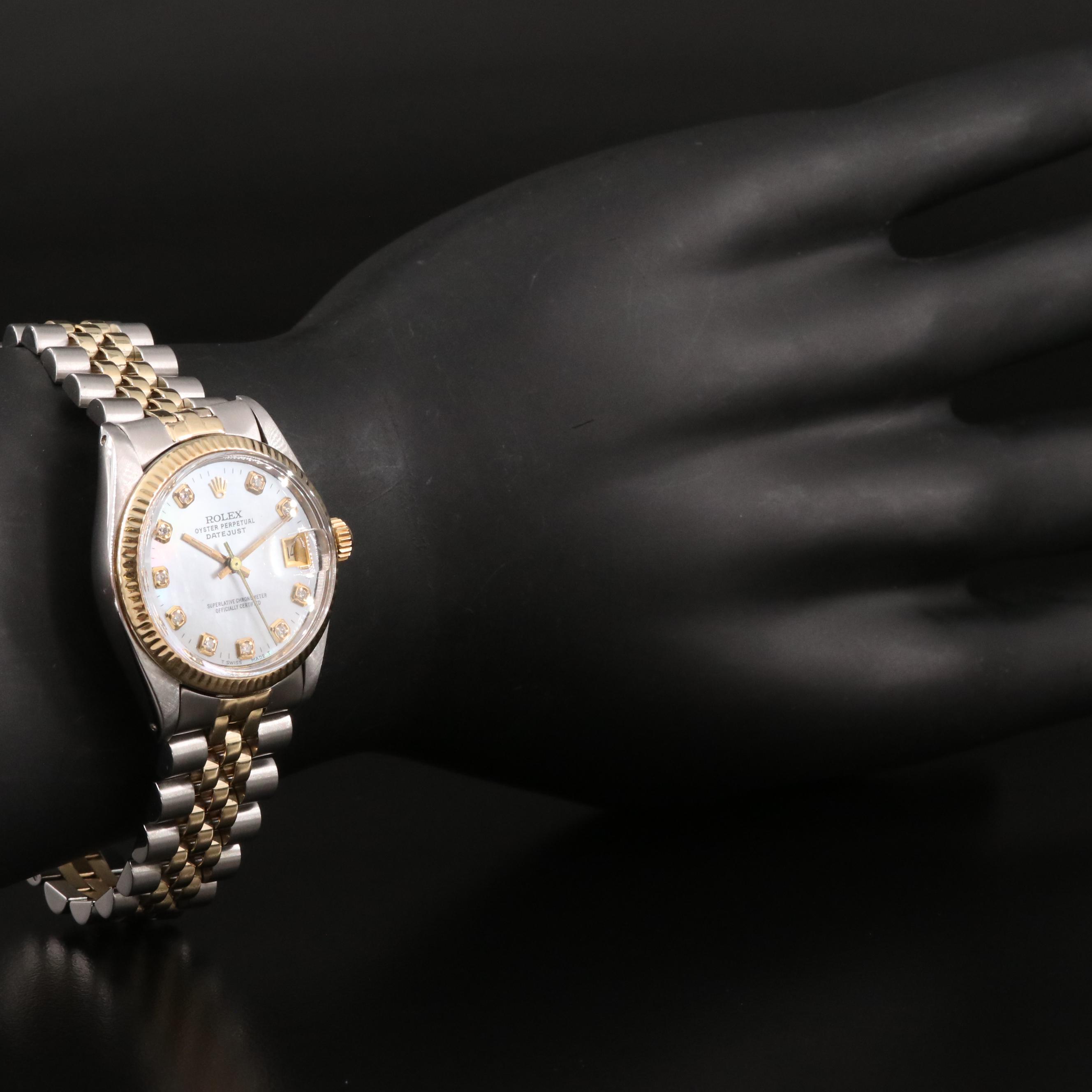 1982 Rolex Datejust Mother of Pearl Diamond Dial Watch