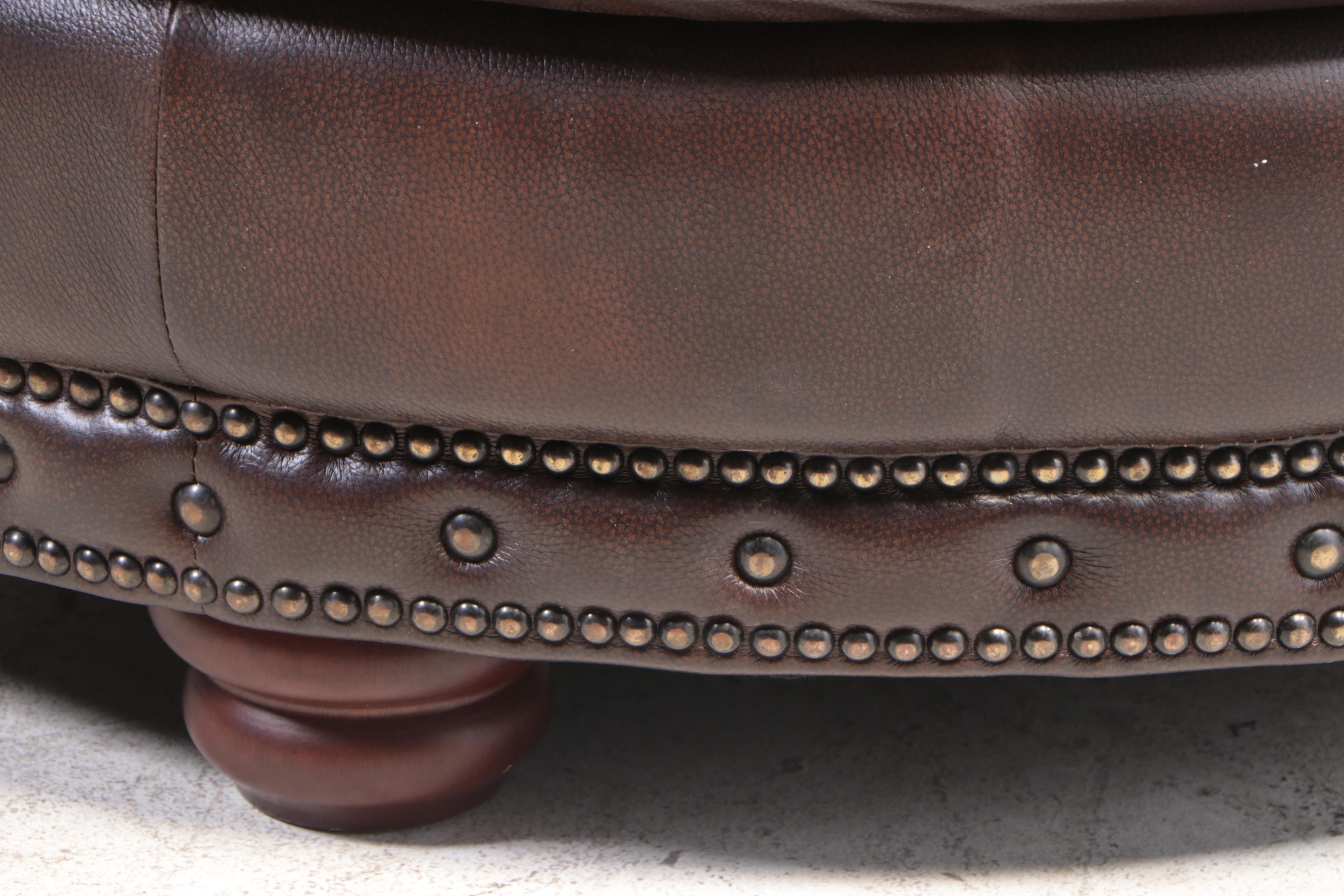 Superb Creations Leather Sectional Sofa with Ottoman