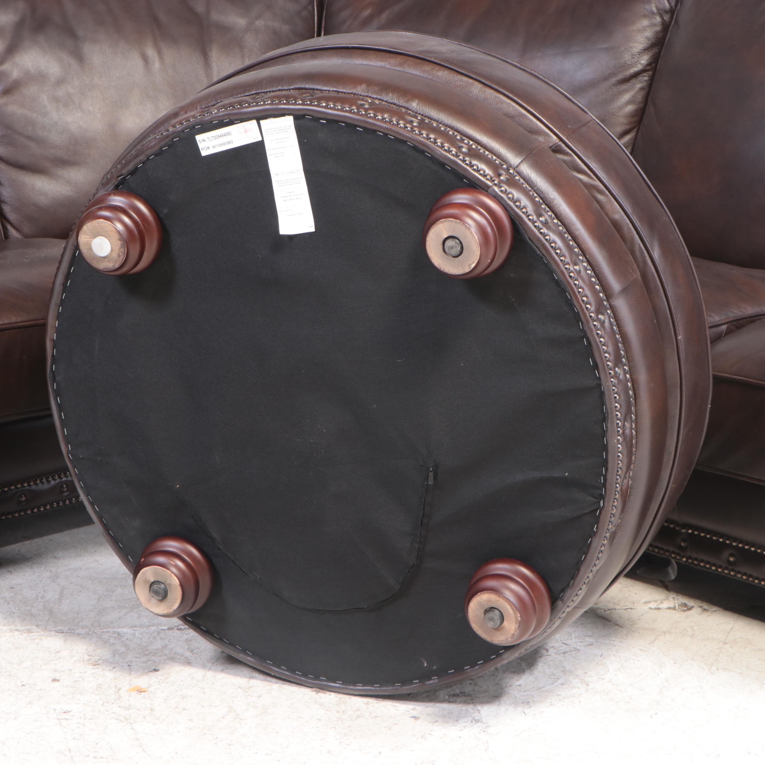 Superb Creations Leather Sectional Sofa with Ottoman