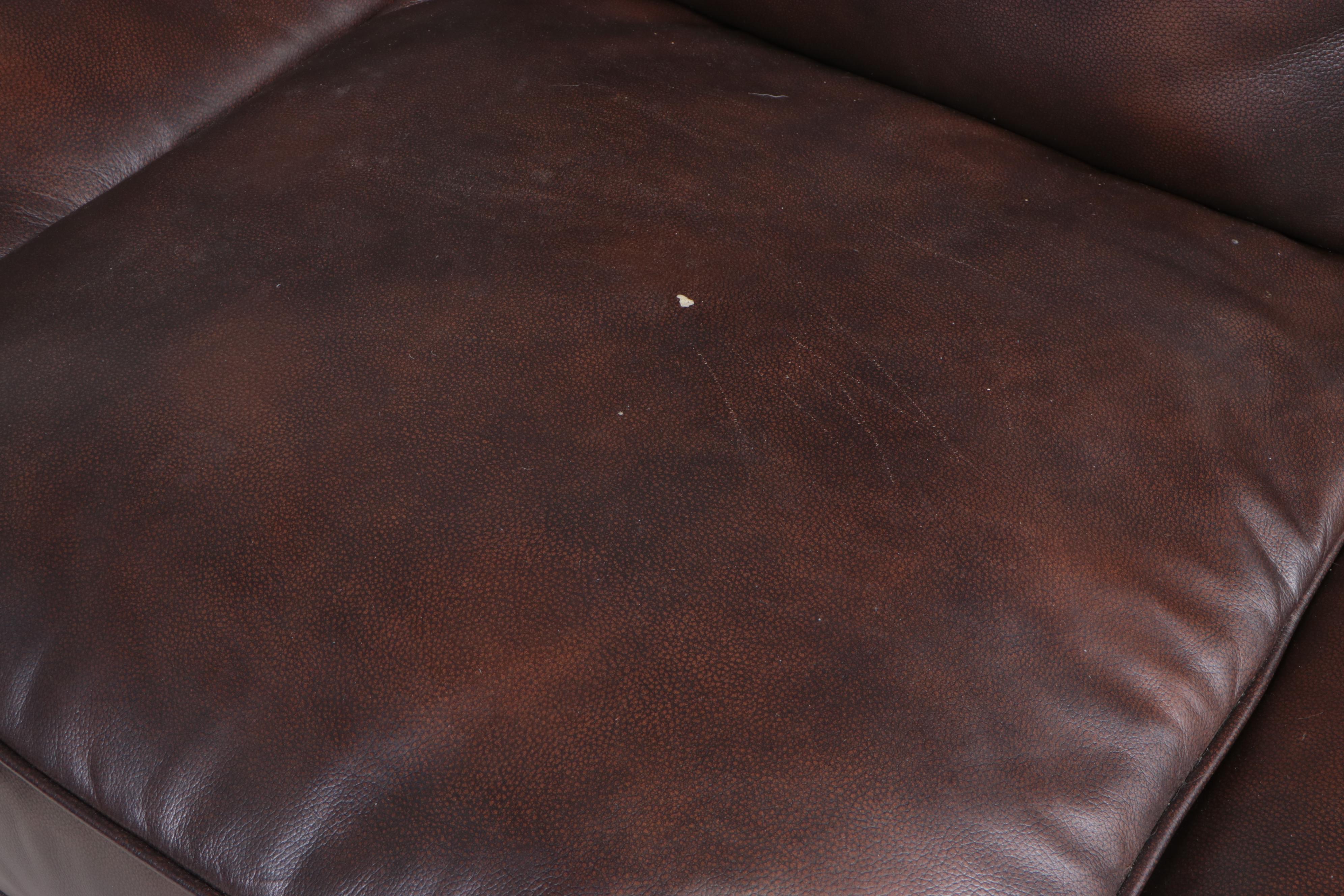 Superb Creations Leather Sectional Sofa with Ottoman