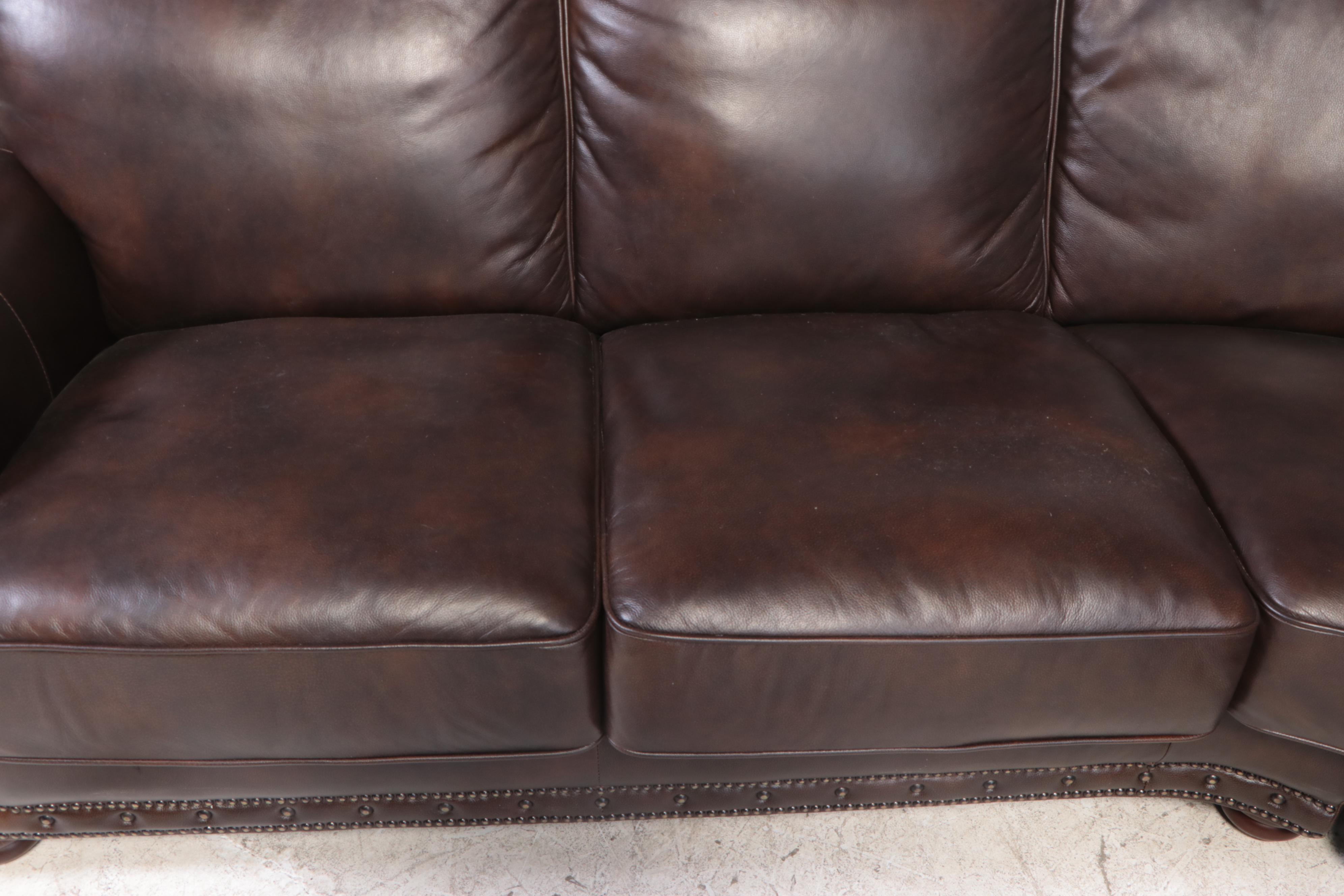 Superb Creations Leather Sectional Sofa with Ottoman