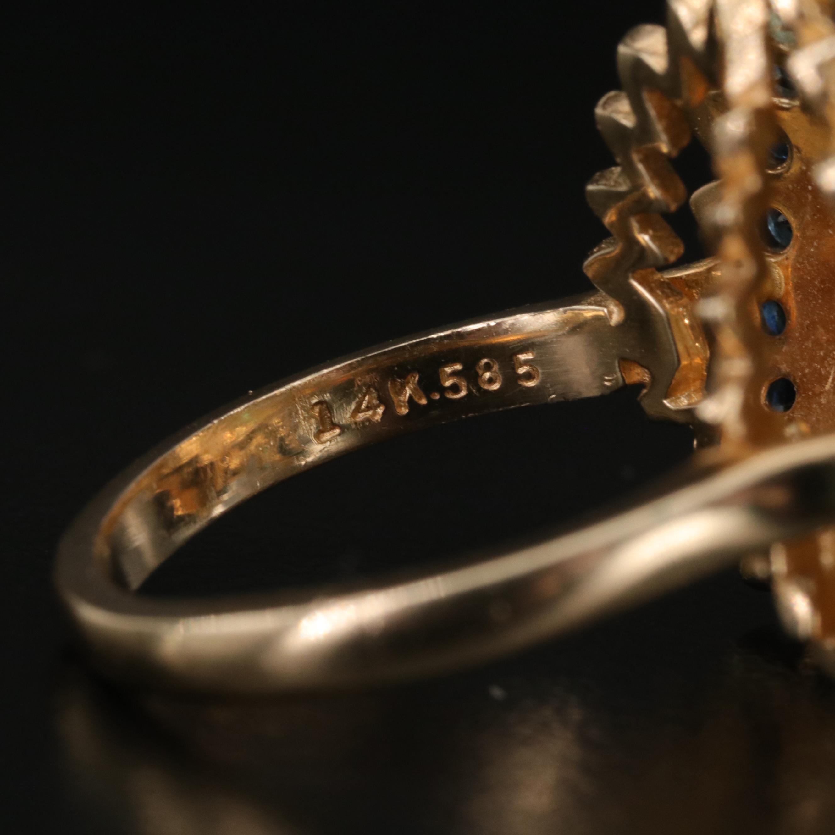 14K Franklin Mint "Peacock" Ring Including Opal, Sapphire and Emerald with Box