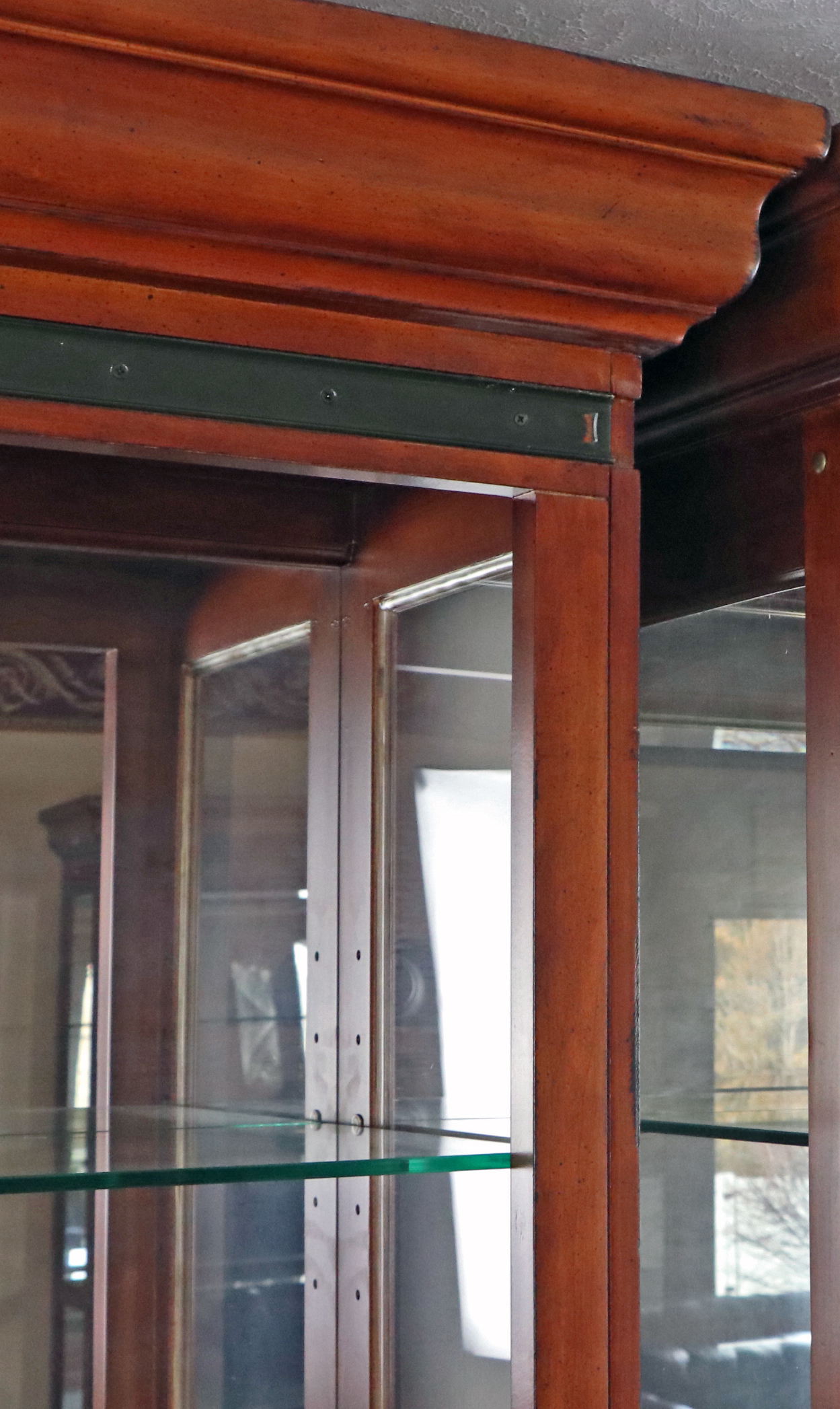 American Signature Illuminated Sliding Door Display Cabinet