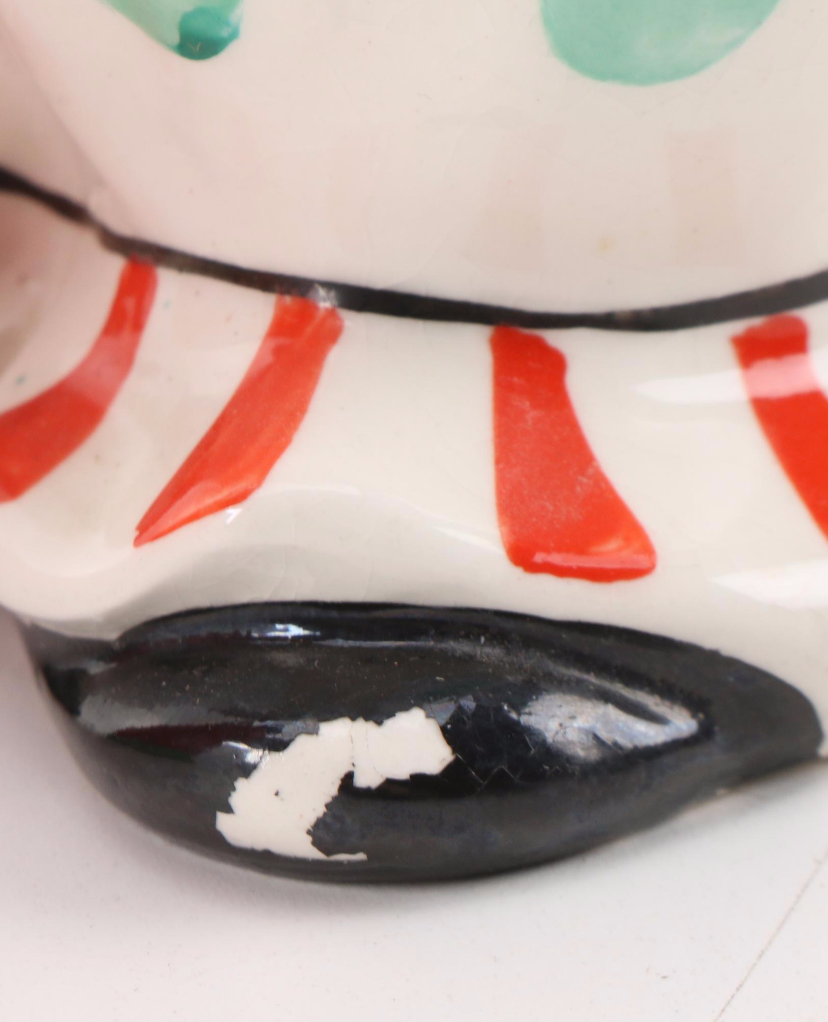 Fairyland Import Ceramic Clown Decanters, 1940s