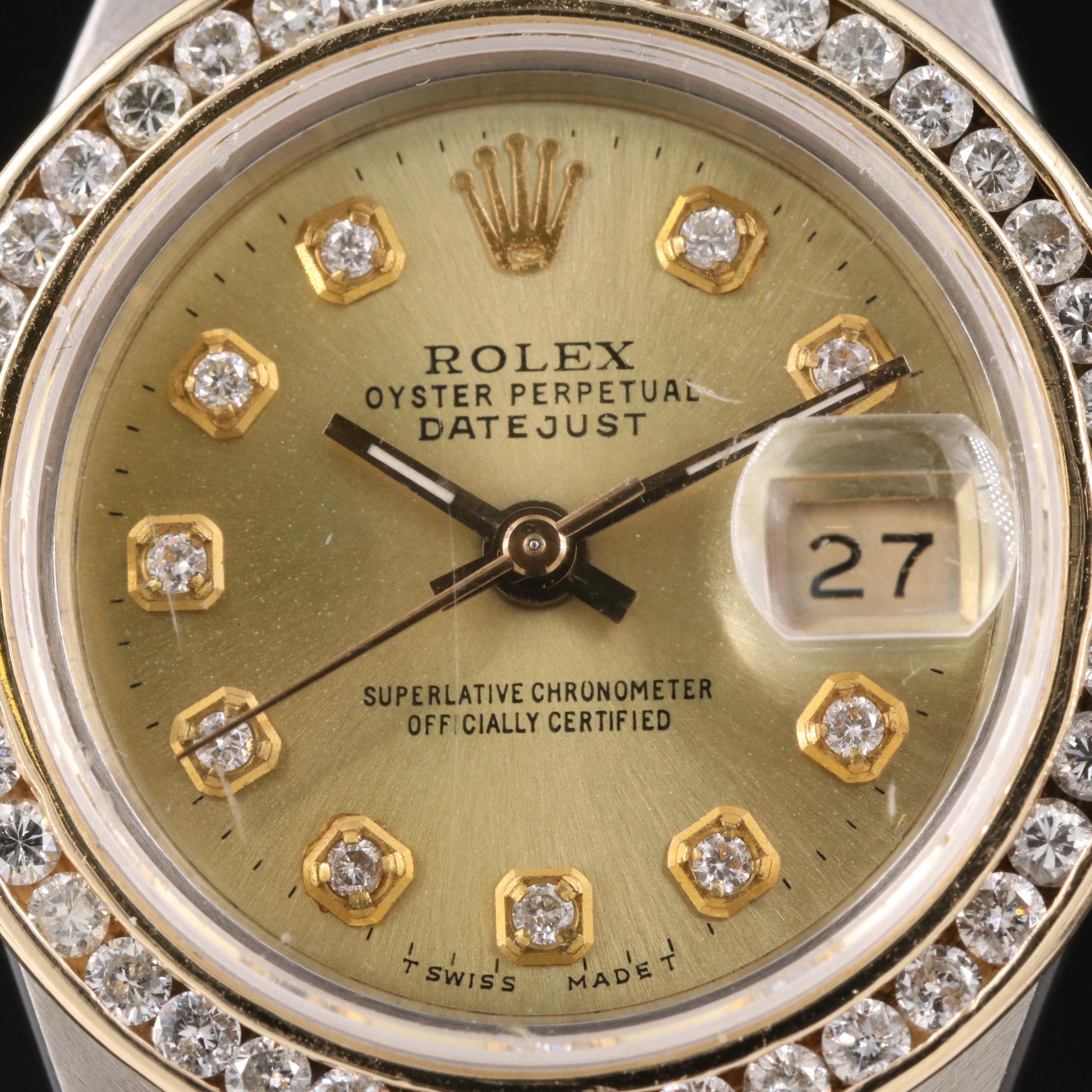 1990 Rolex Datejust Diamond Dial and Bezel Watch