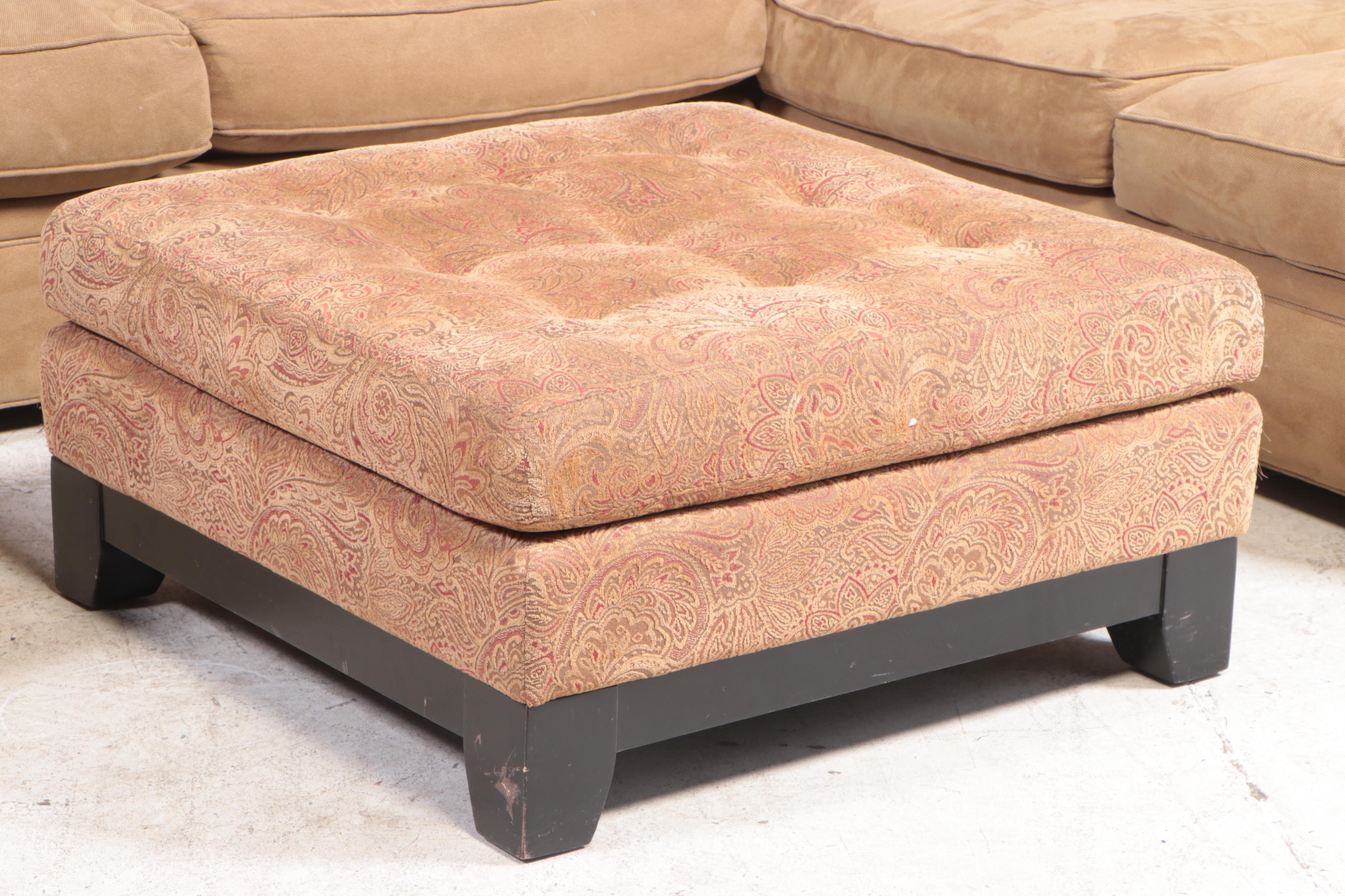 Four-Part Camden Collection for Arhaus Furniture Sectional Sofa Plus Ottoman