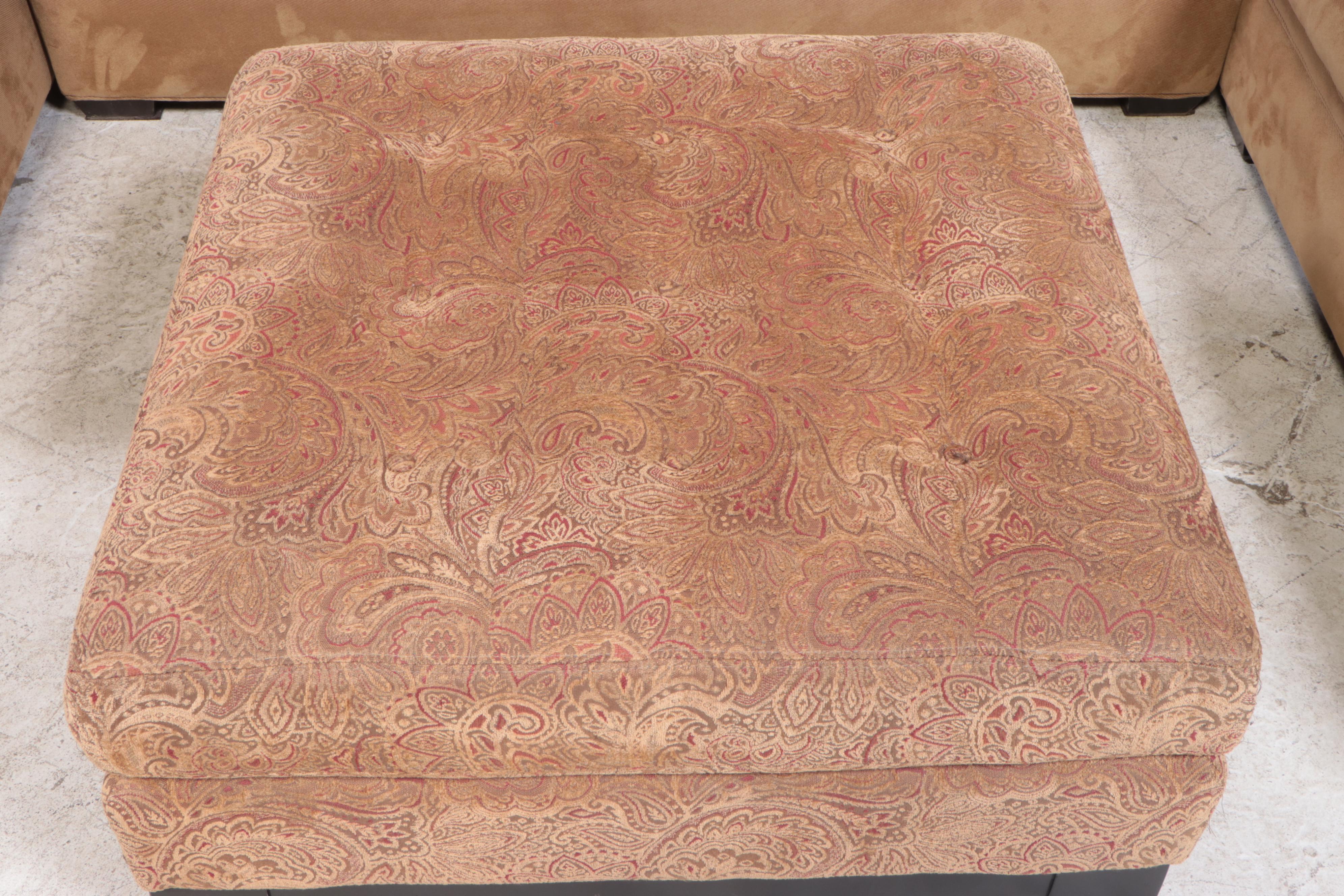 Four-Part Camden Collection for Arhaus Furniture Sectional Sofa Plus Ottoman