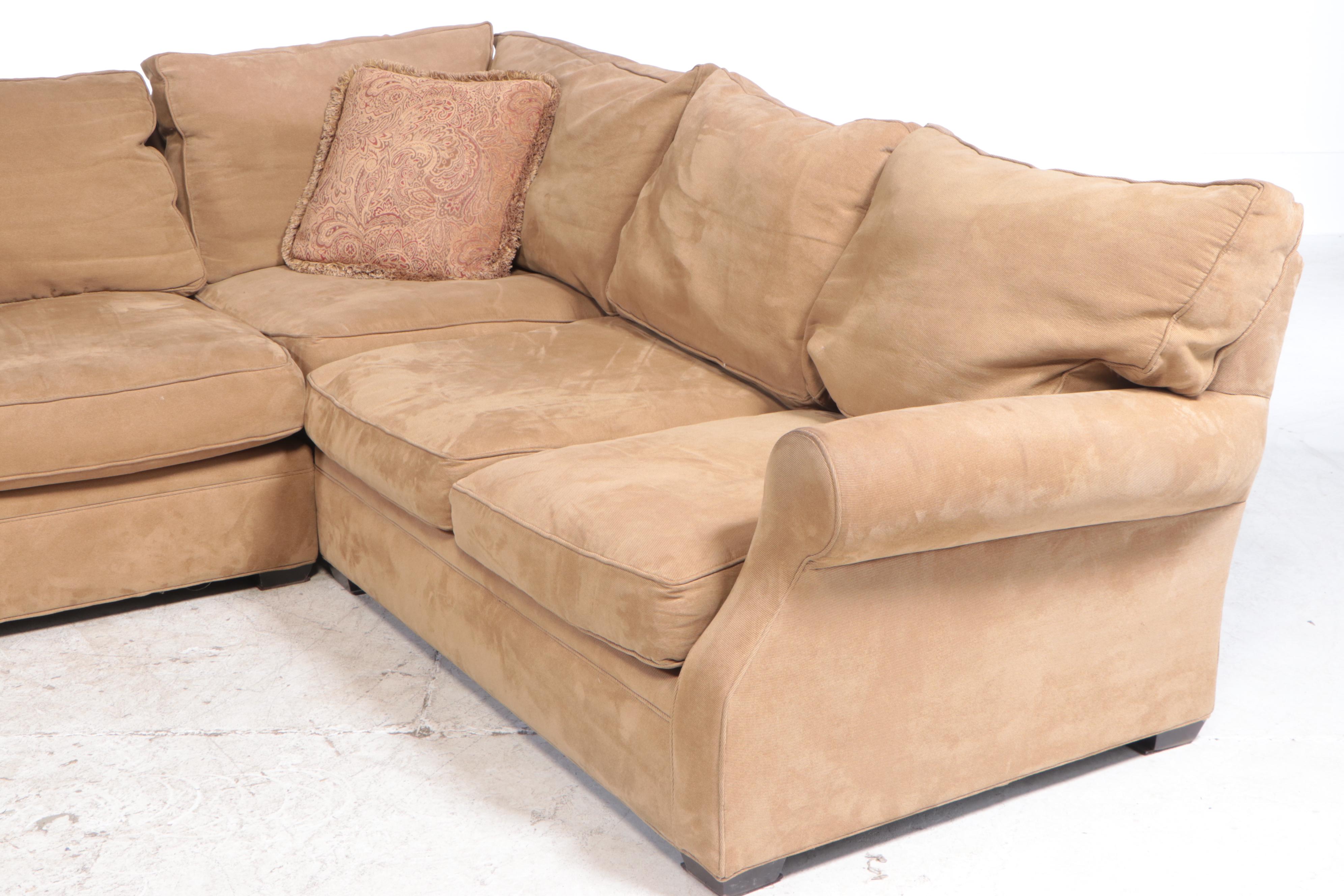 Four-Part Camden Collection for Arhaus Furniture Sectional Sofa Plus Ottoman