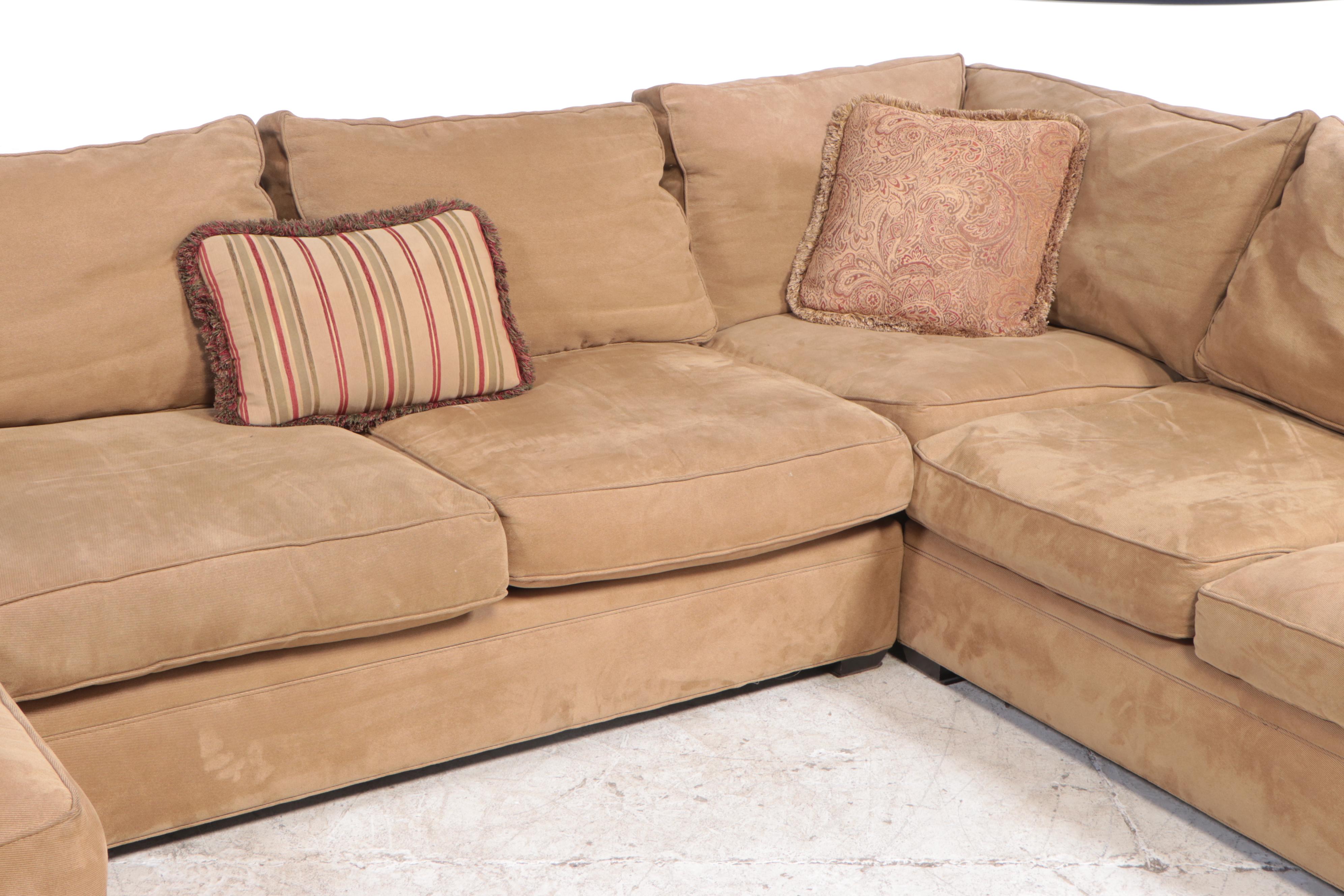 Four-Part Camden Collection for Arhaus Furniture Sectional Sofa Plus Ottoman