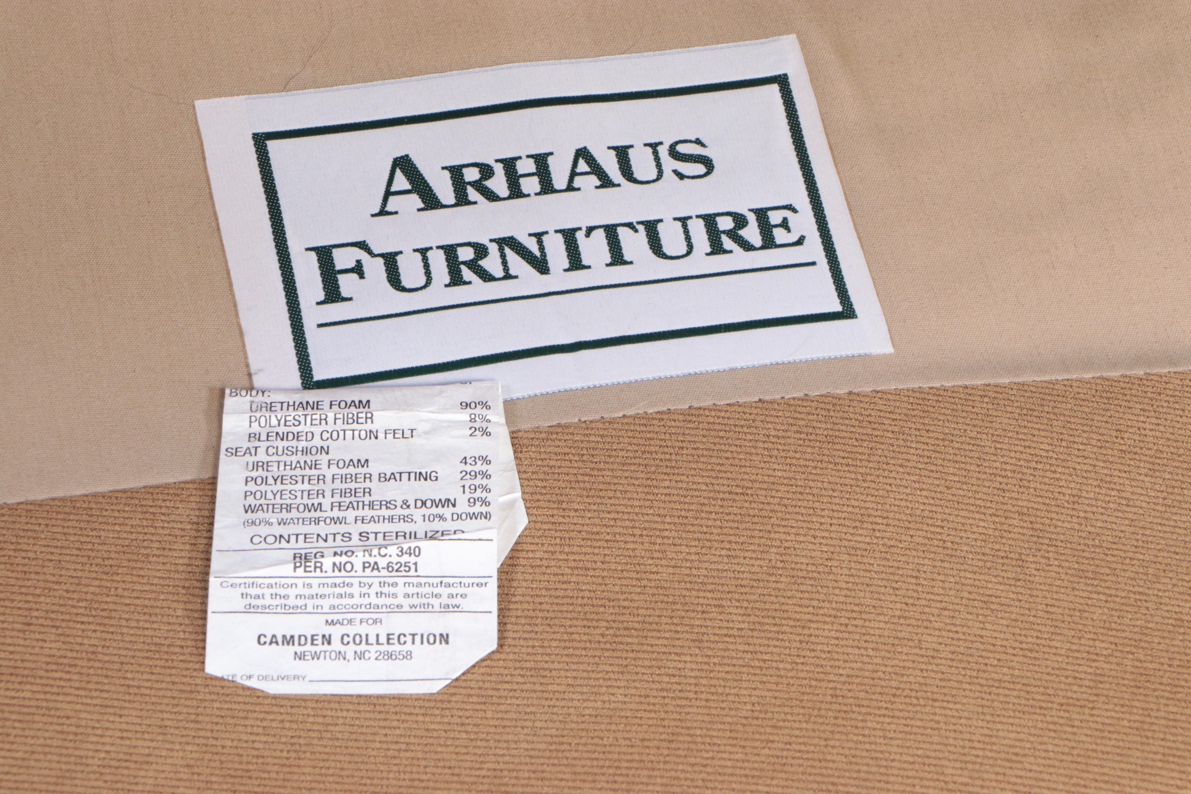 Four-Part Camden Collection for Arhaus Furniture Sectional Sofa Plus Ottoman