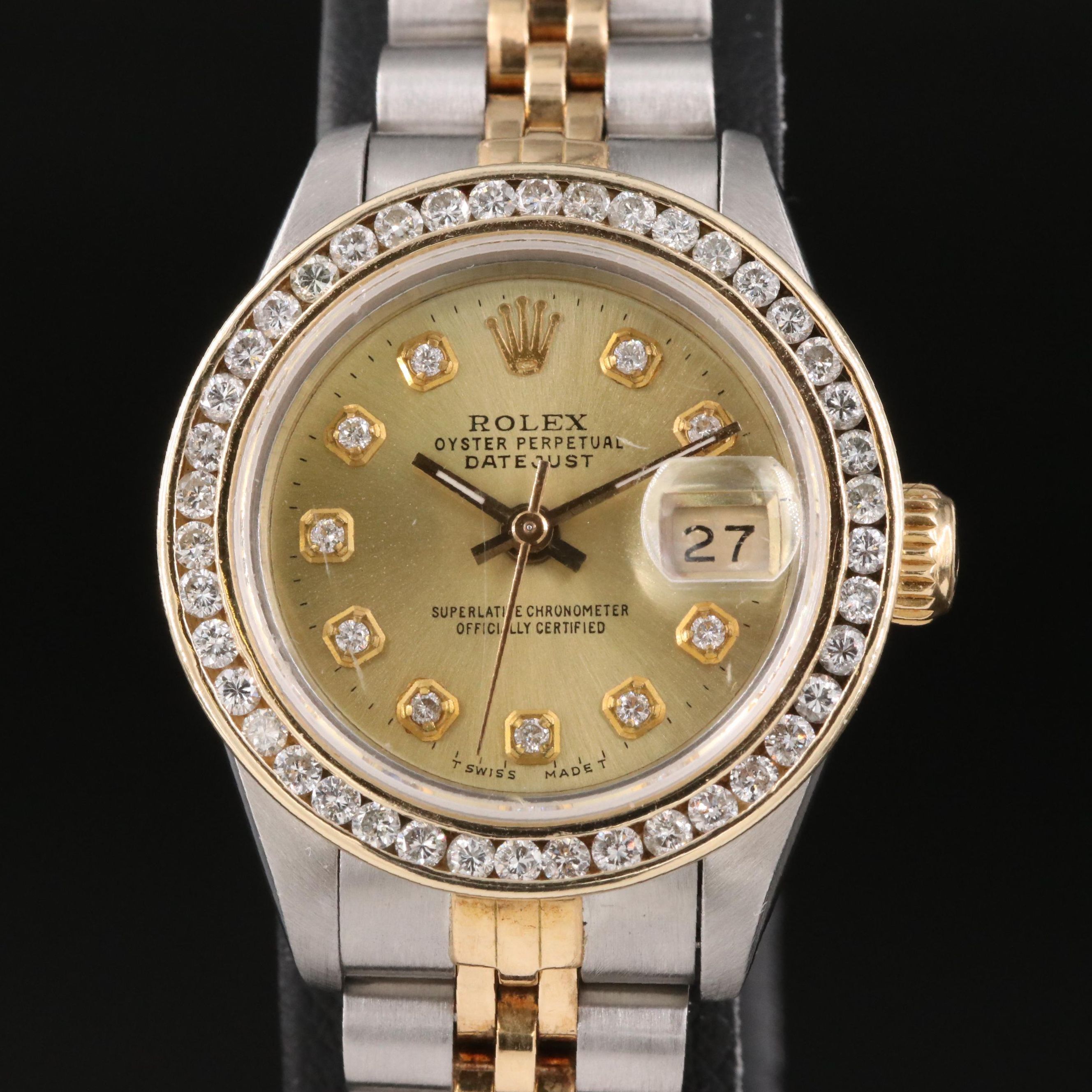 1990 Rolex Datejust Diamond Dial and Bezel Watch