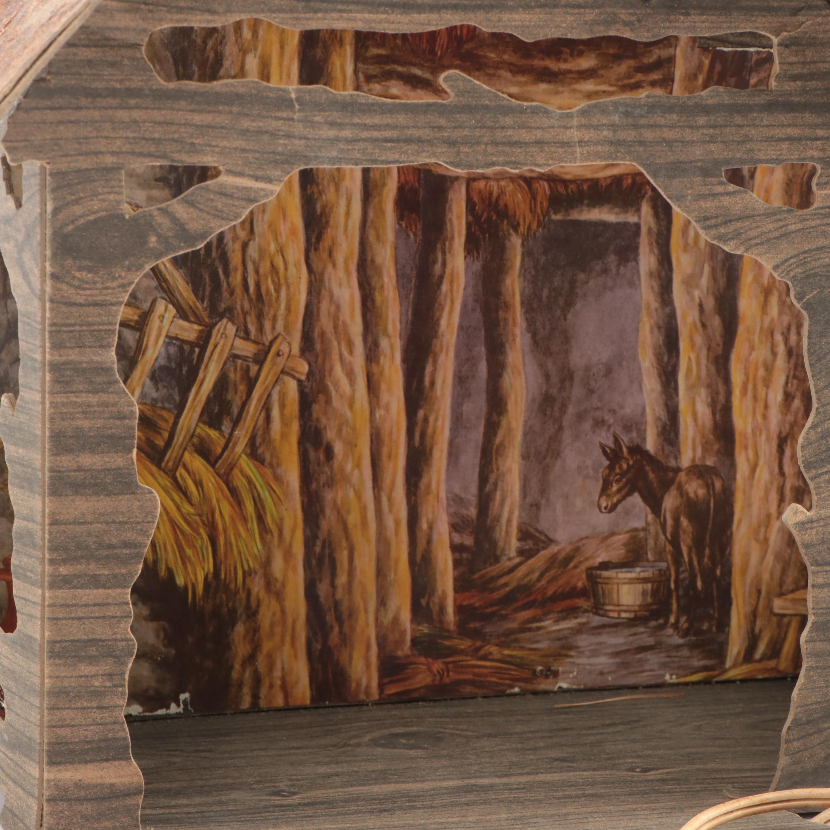 Italian Hand-Painted Chalkware Nativity, Mid-20th Century