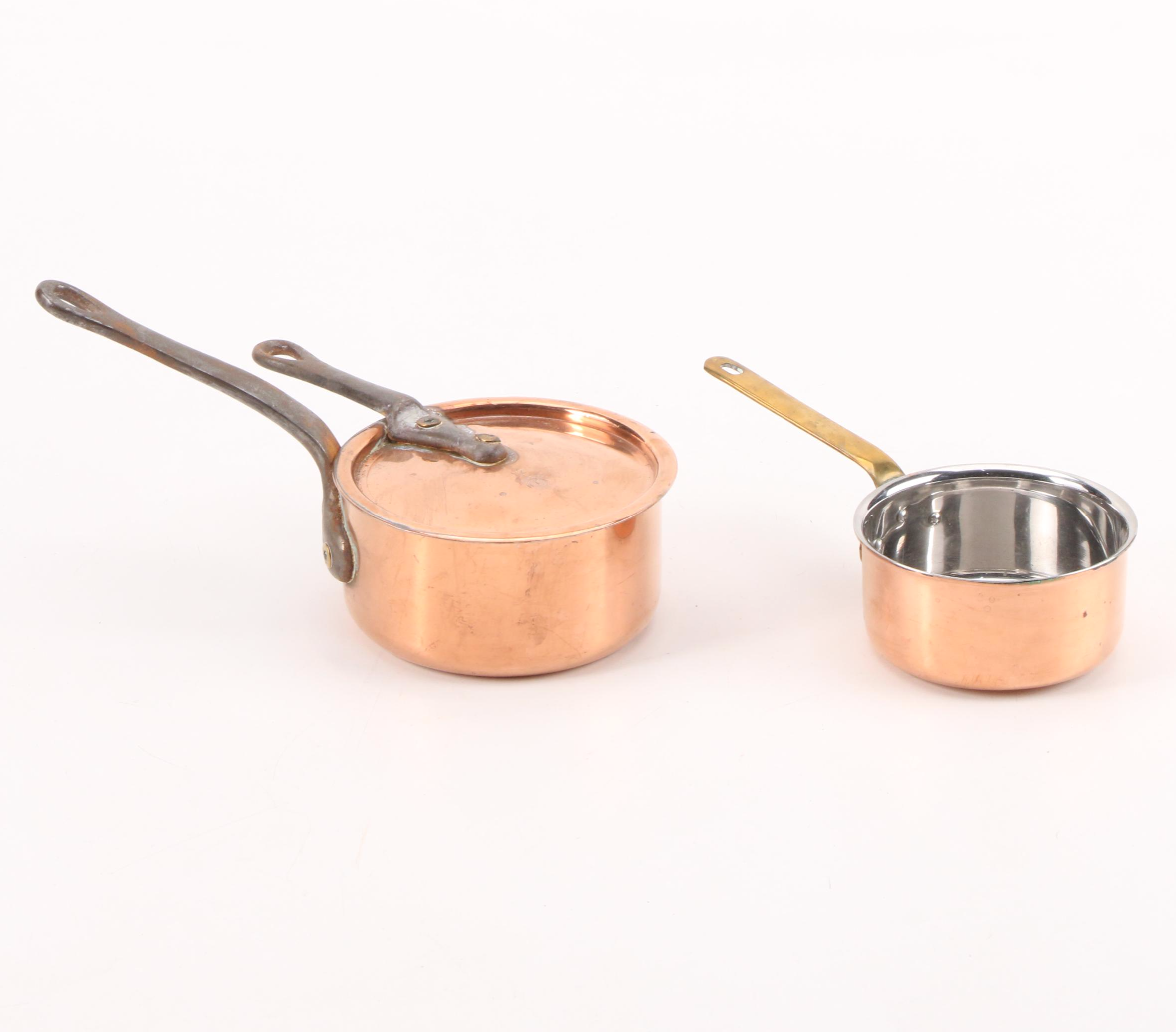 BIA Cordon Bleu and Other Copper Clad Cookware, Late 20th Century