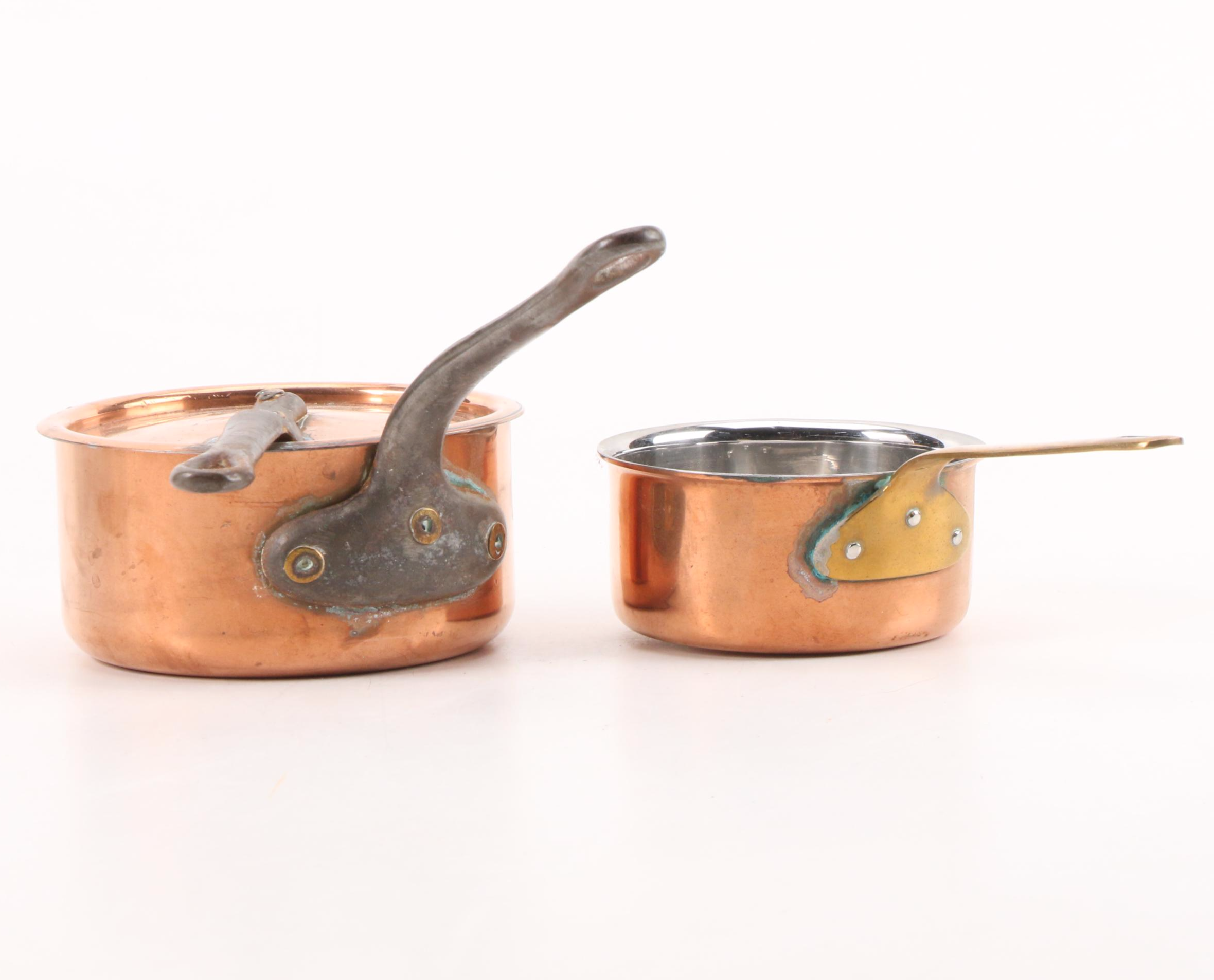 BIA Cordon Bleu and Other Copper Clad Cookware, Late 20th Century