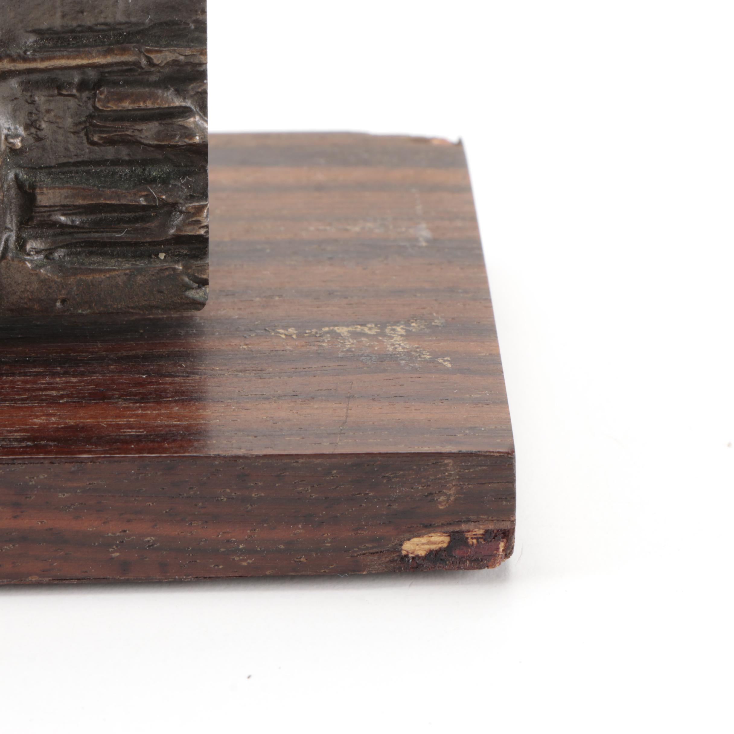 Bulova Accutron Electronique Brutalist Style Desk Clock on Rosewood Base