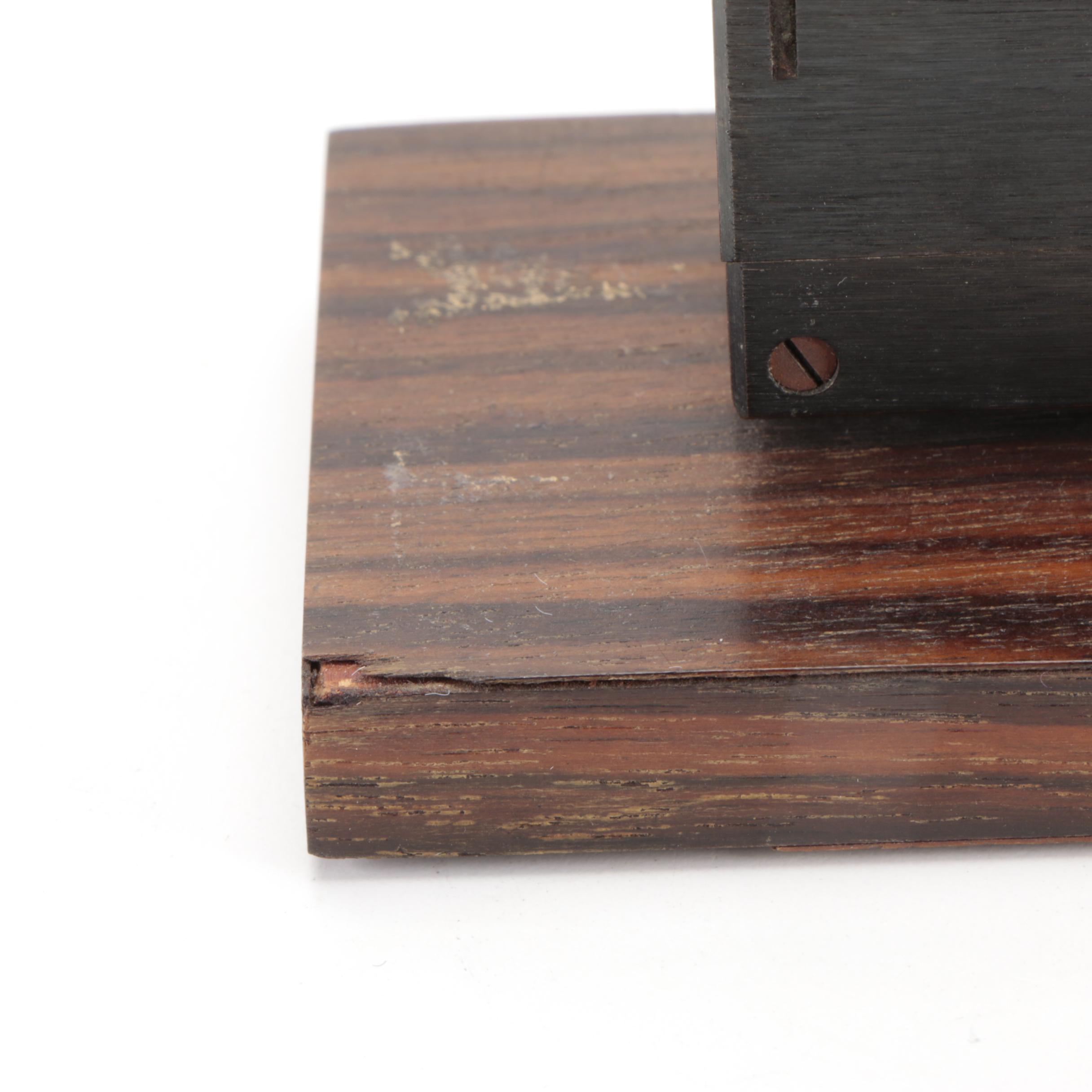 Bulova Accutron Electronique Brutalist Style Desk Clock on Rosewood Base