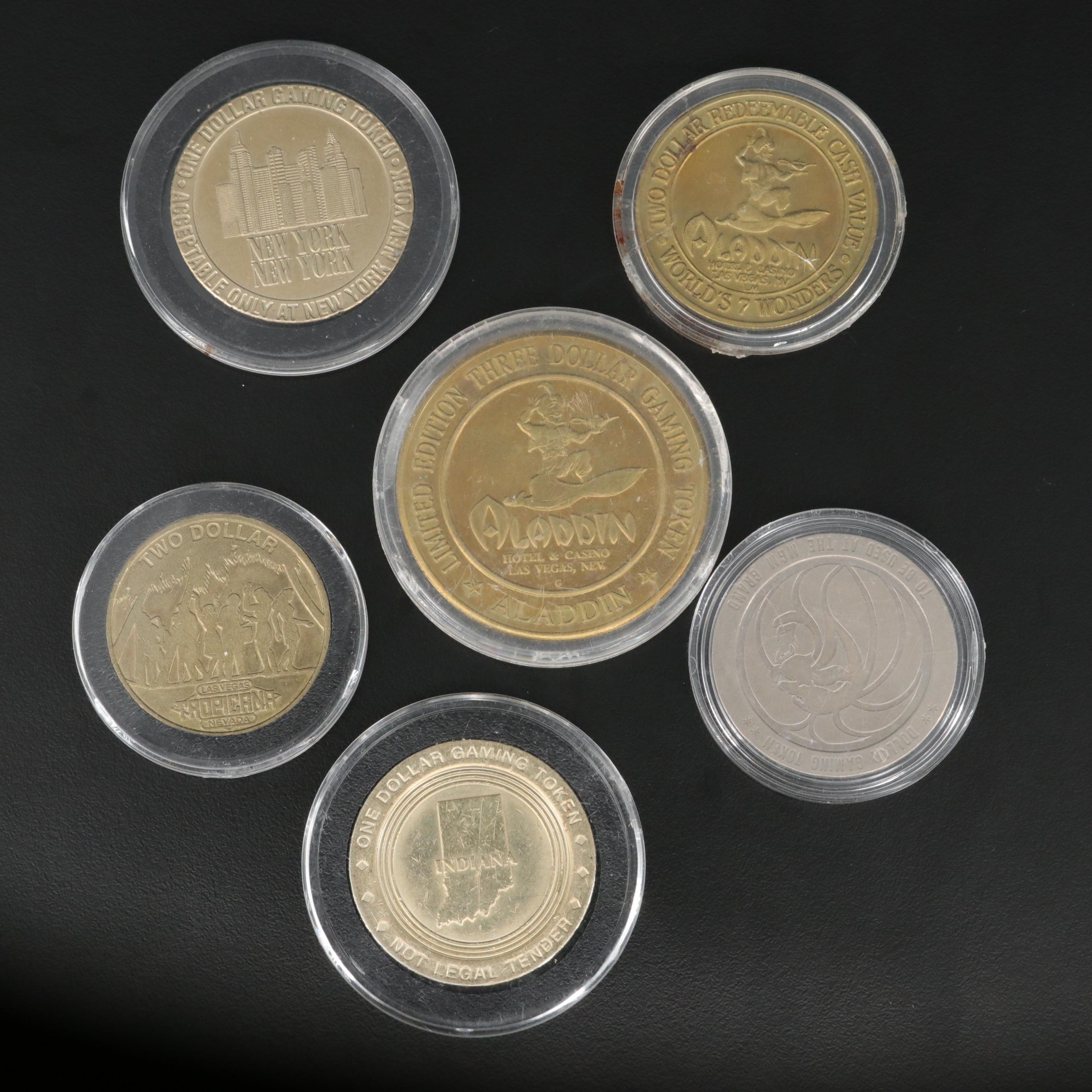 Six Casino Gaming Tokens, 20th Century