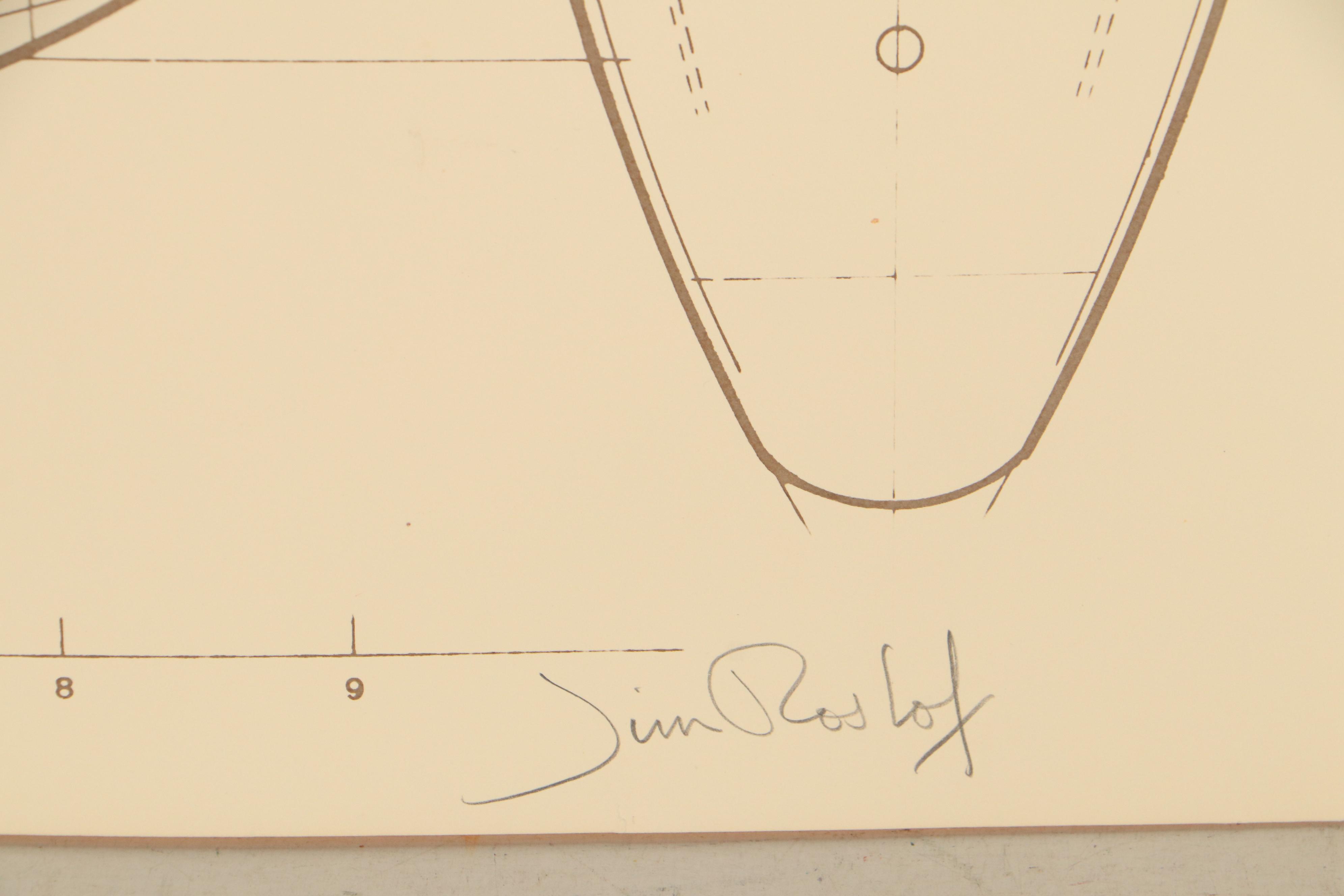 Jim Roslof Serigraph "Ocean Yawl" and "Bentley," Late 20th Century