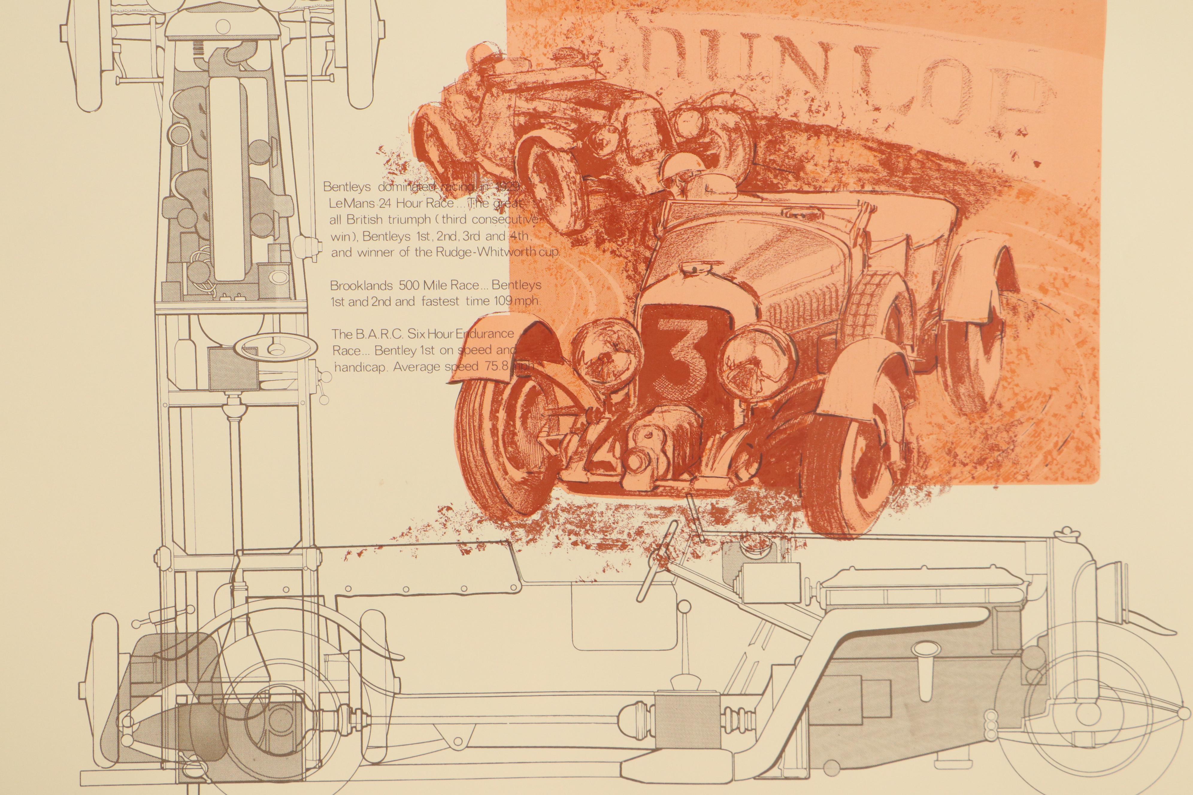 Jim Roslof Serigraph "Ocean Yawl" and "Bentley," Late 20th Century