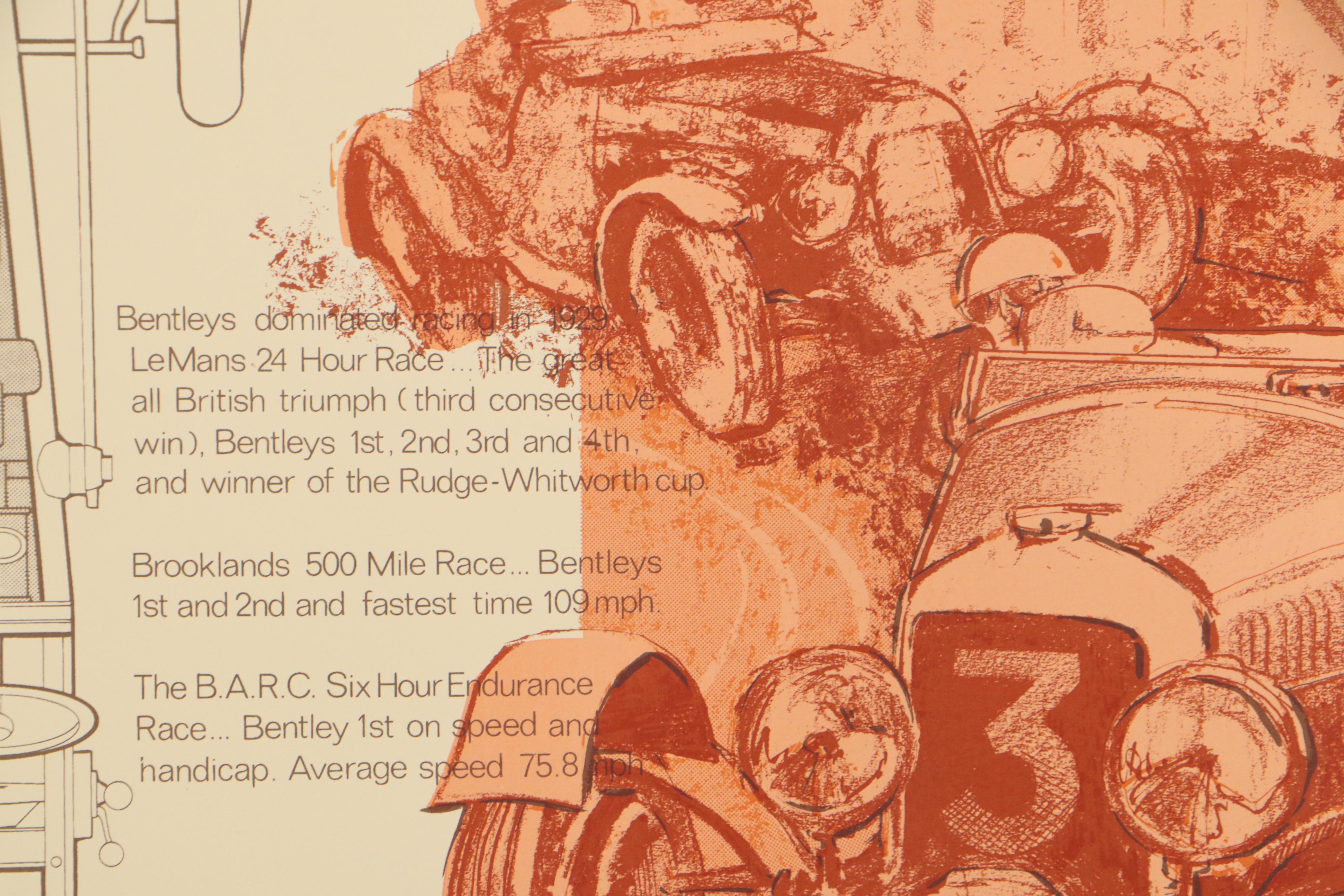 Jim Roslof Serigraph "Ocean Yawl" and "Bentley," Late 20th Century