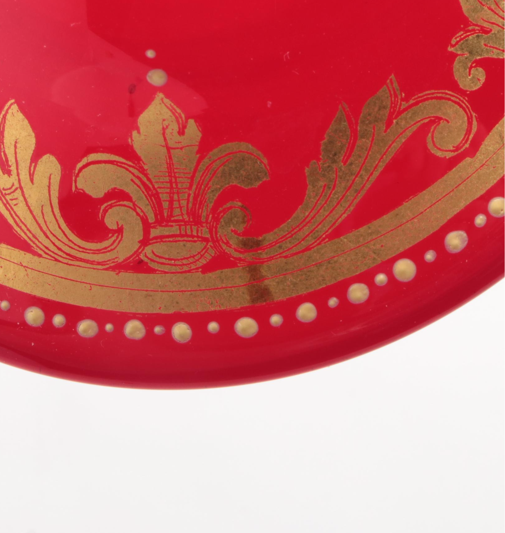 Moser Salviati Ruby and Gilt Wine Glasses, Late 19th/ Early 20th Century