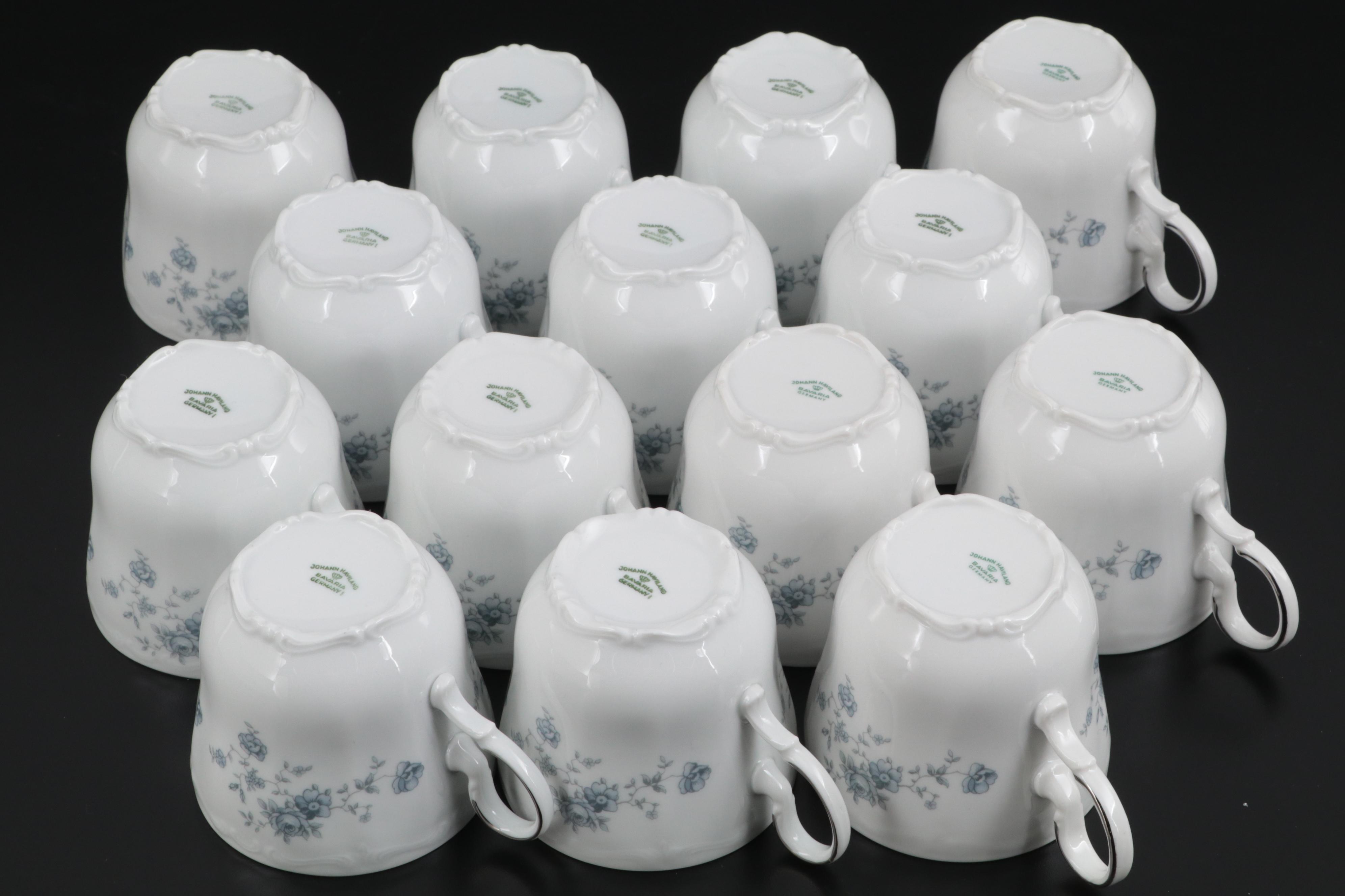 Johann Haviland "Blue Garland" Porcelain Dinnerware, Mid to Late 20th Century