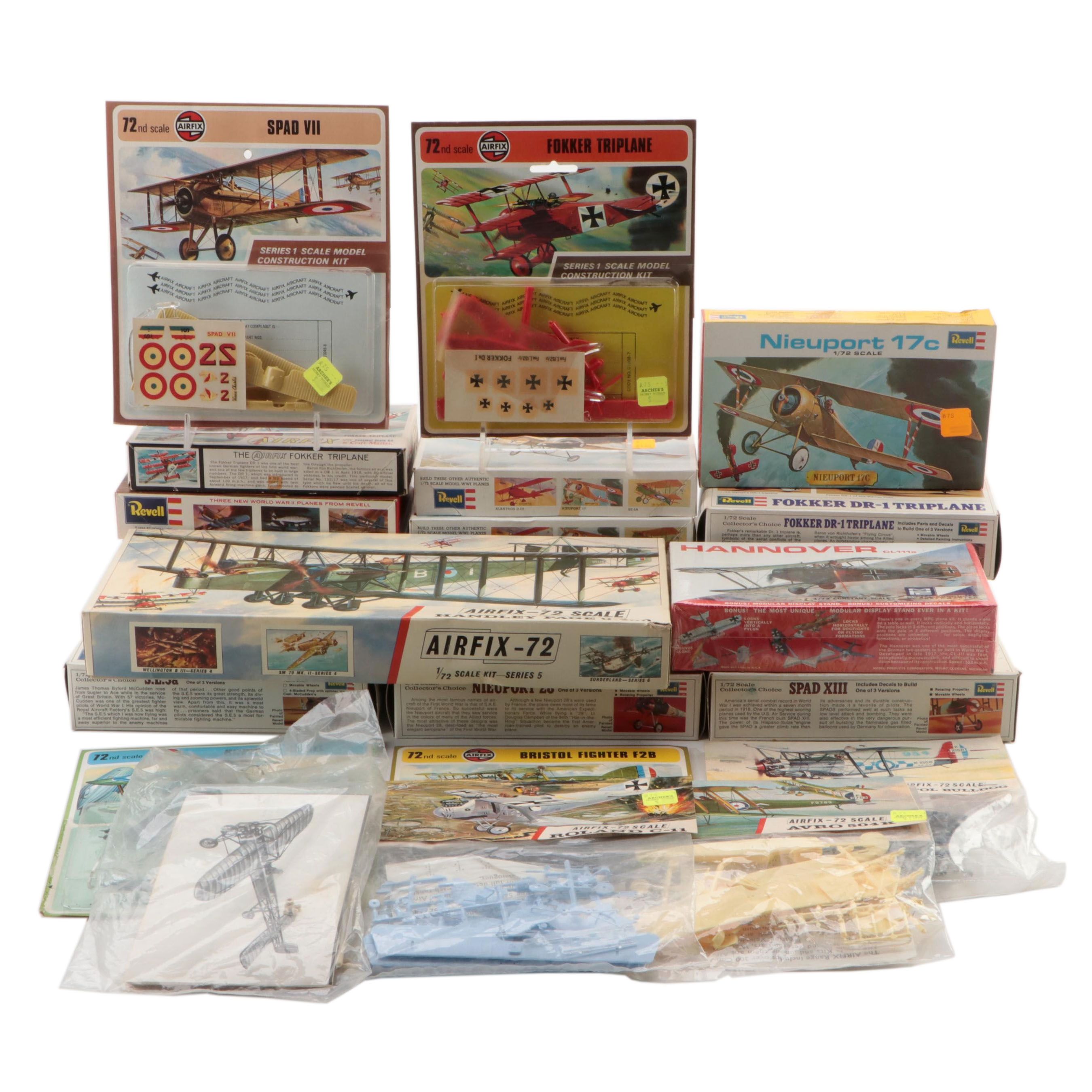 Model Planes with Avro 504K, Morane-Saulnier N, and Fokker D-V11