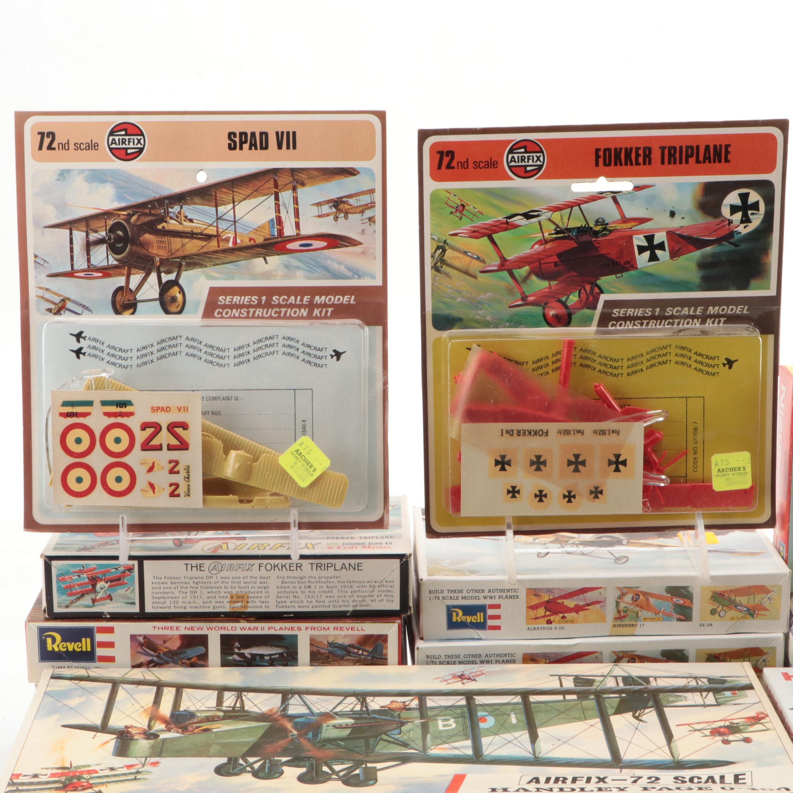 Model Planes with Avro 504K, Morane-Saulnier N, and Fokker D-V11