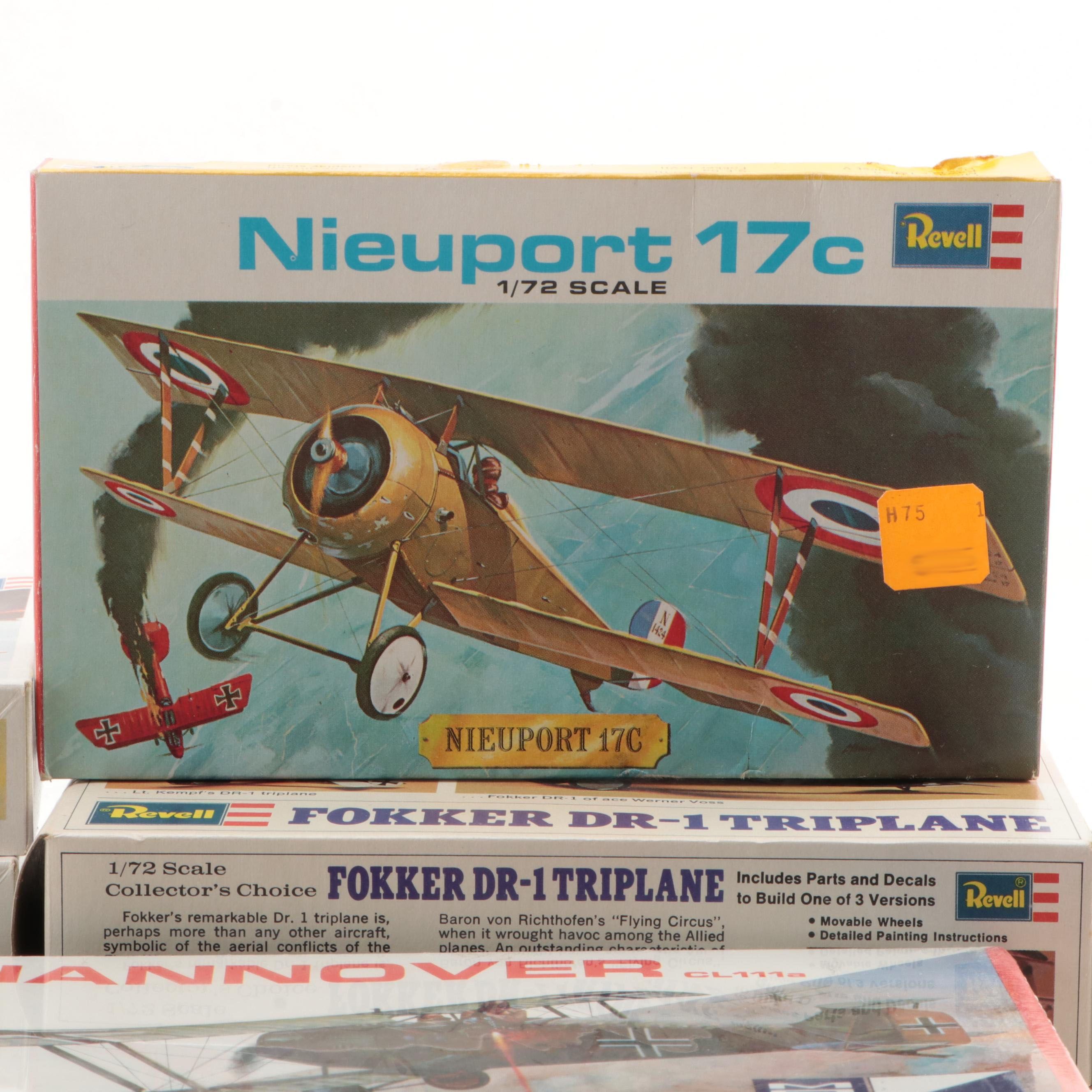 Model Planes with Avro 504K, Morane-Saulnier N, and Fokker D-V11