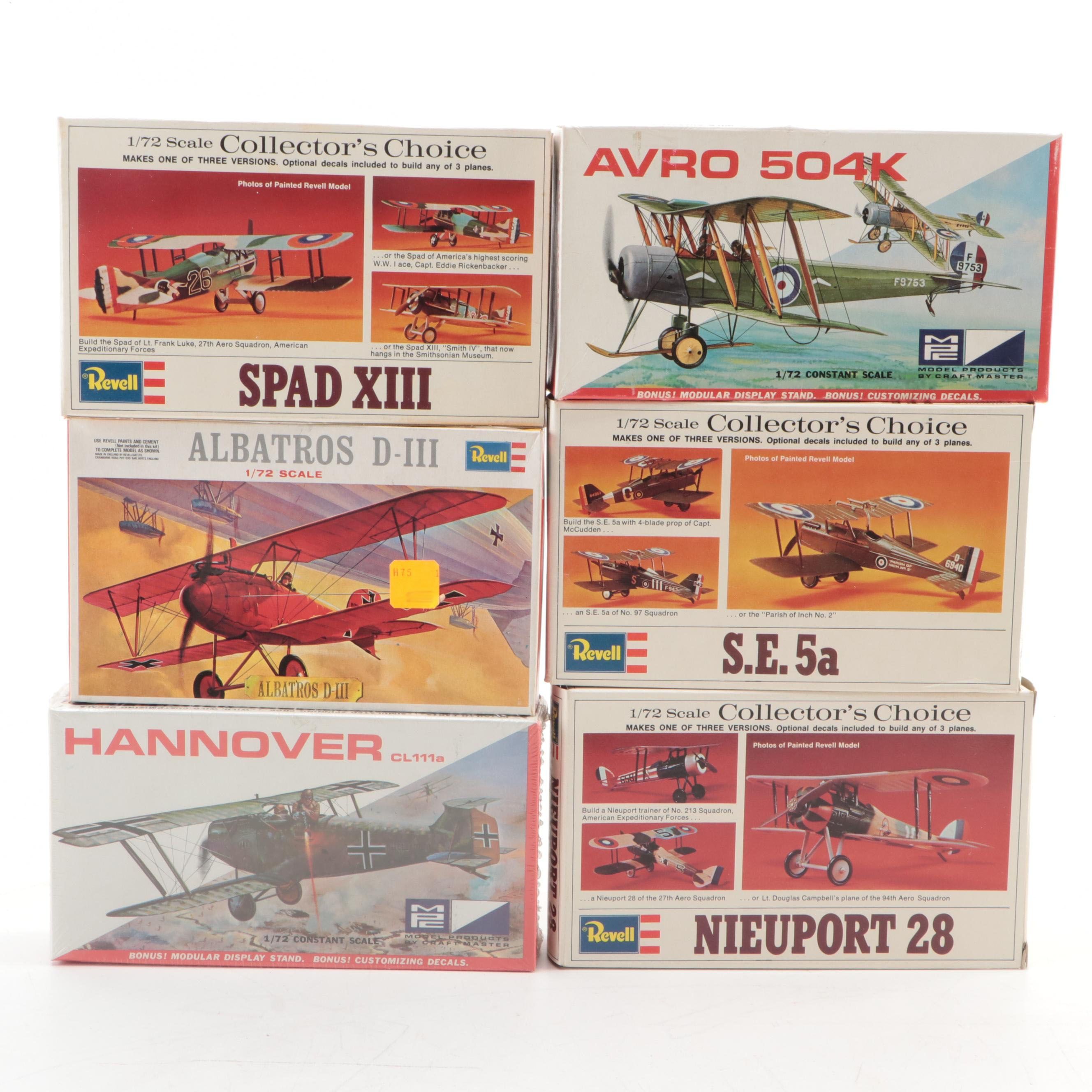 Model Planes with Avro 504K, Morane-Saulnier N, and Fokker D-V11