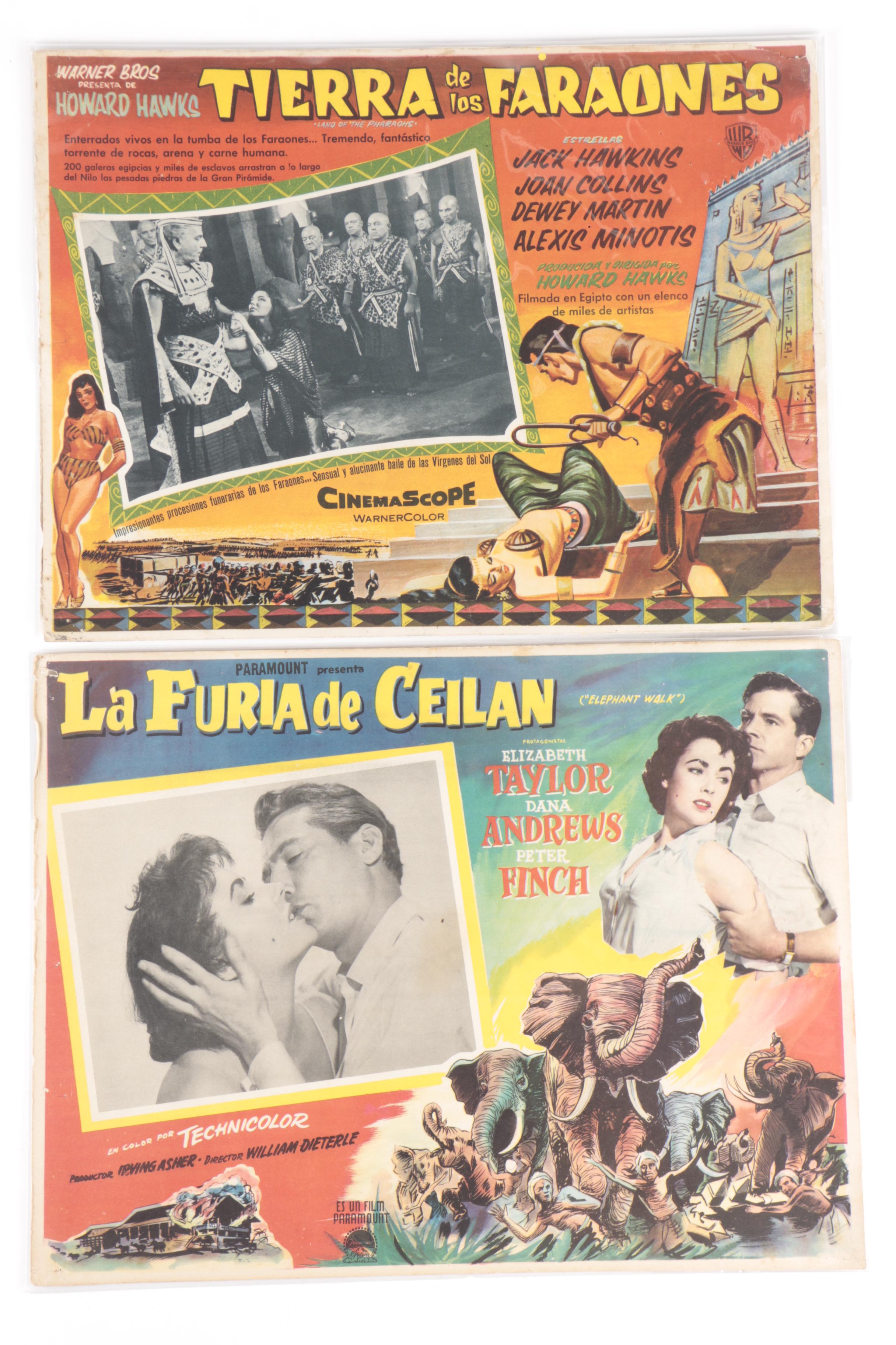 Elizabeth Taylor and Sophia Loren Italian Movie Lobby Cards. Mid-20th Century