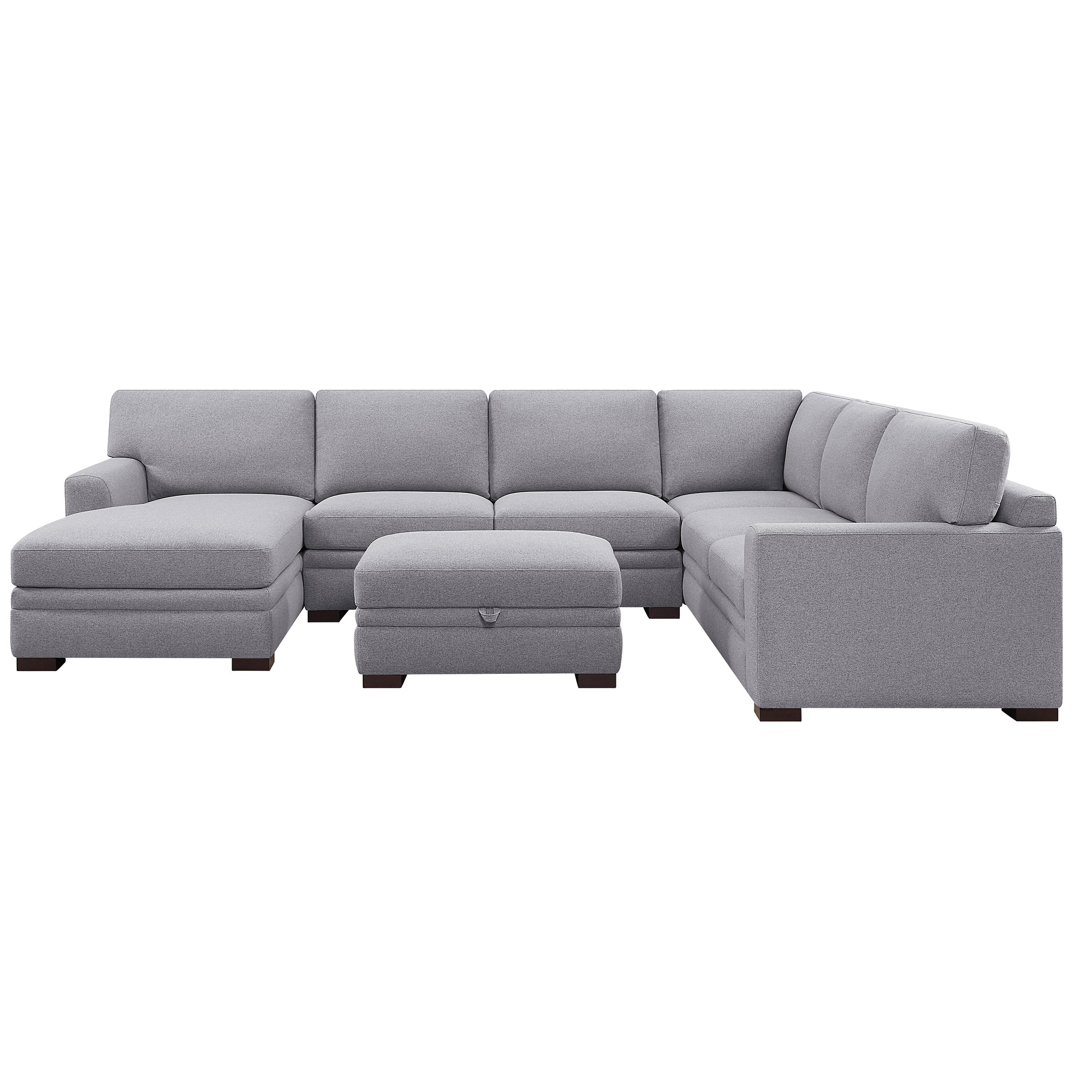 Thomasville "Langdon" Fabric Sectional with Storage Ottoman