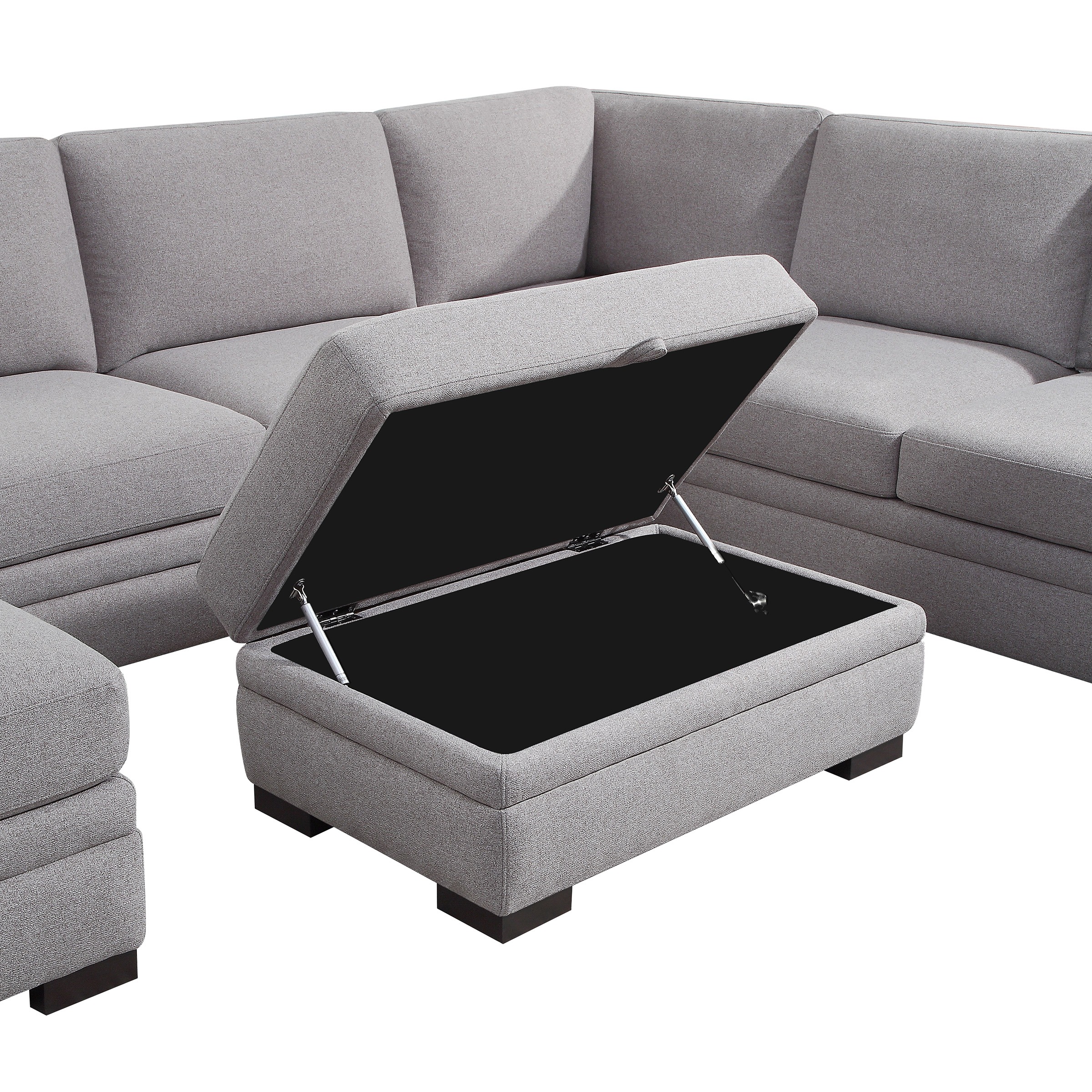 Thomasville "Langdon" Fabric Sectional with Storage Ottoman