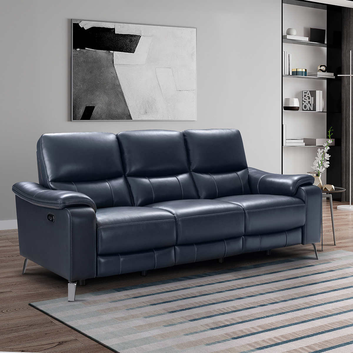 Northridge Home "Indigo Bay" Leather Power Reclining Sofa with Power Headrests