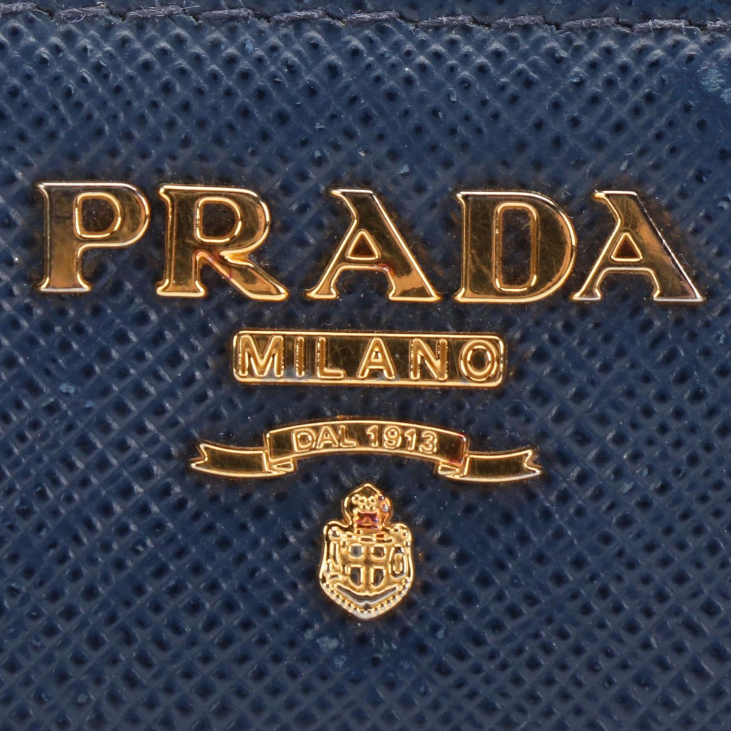 Prada Blue Saffiano Leather Zip-Around Wallet