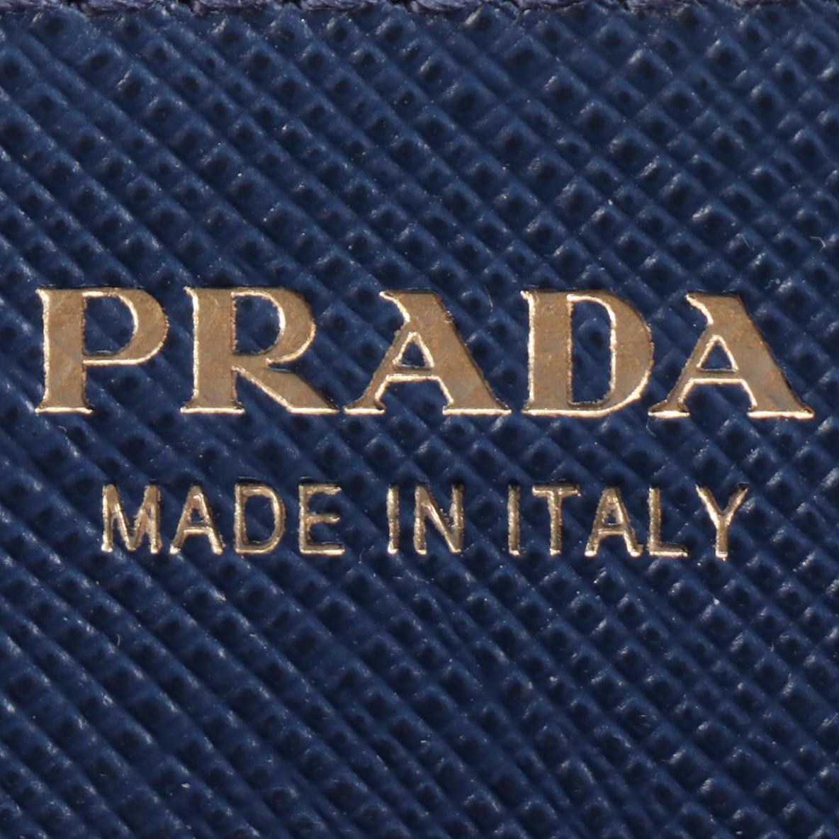 Prada Blue Saffiano Leather Zip-Around Wallet