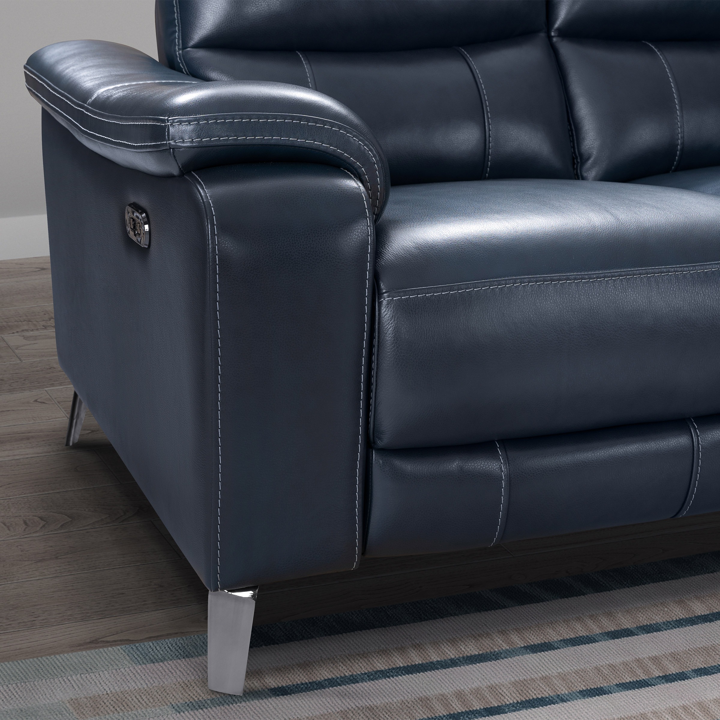 Northridge Home "Indigo Bay" Leather Power Reclining Sofa with Power Headrests