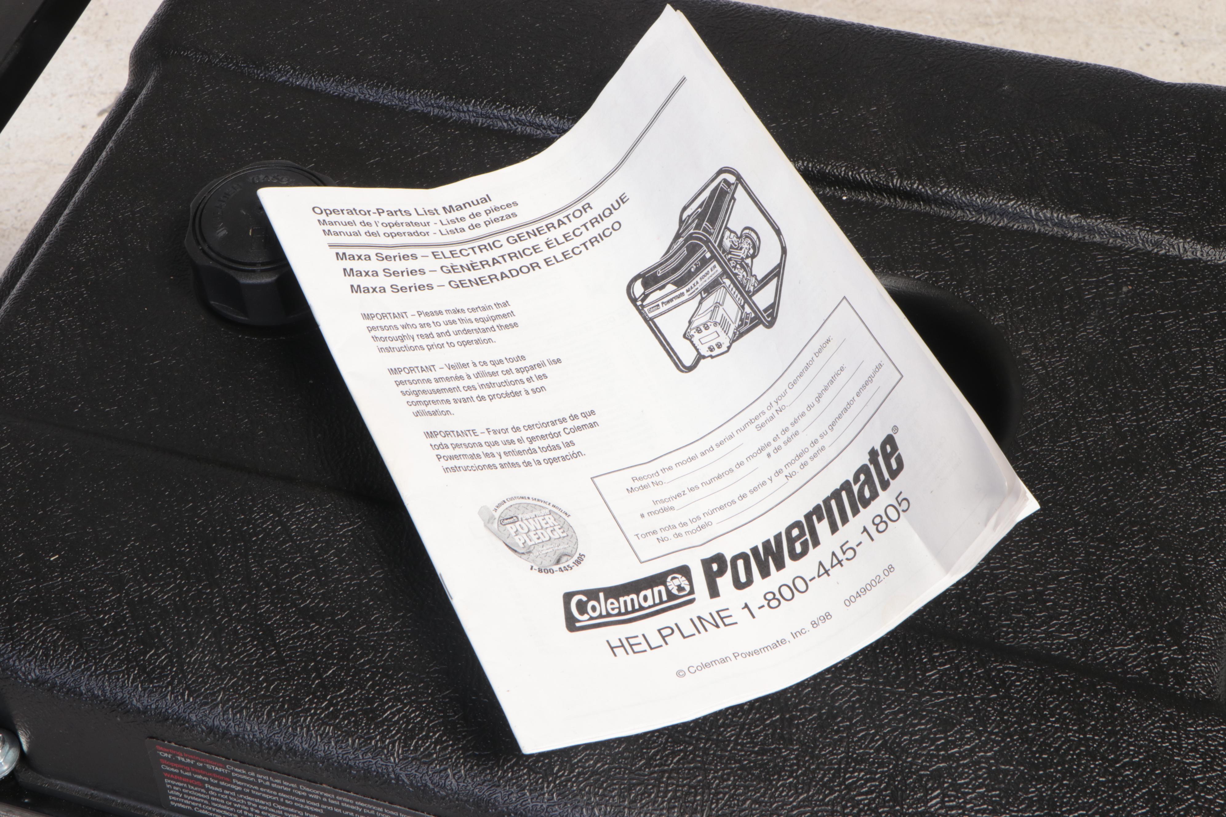 Coleman "Powermate MAXA 5000 ER" Extended Run Electric Generator