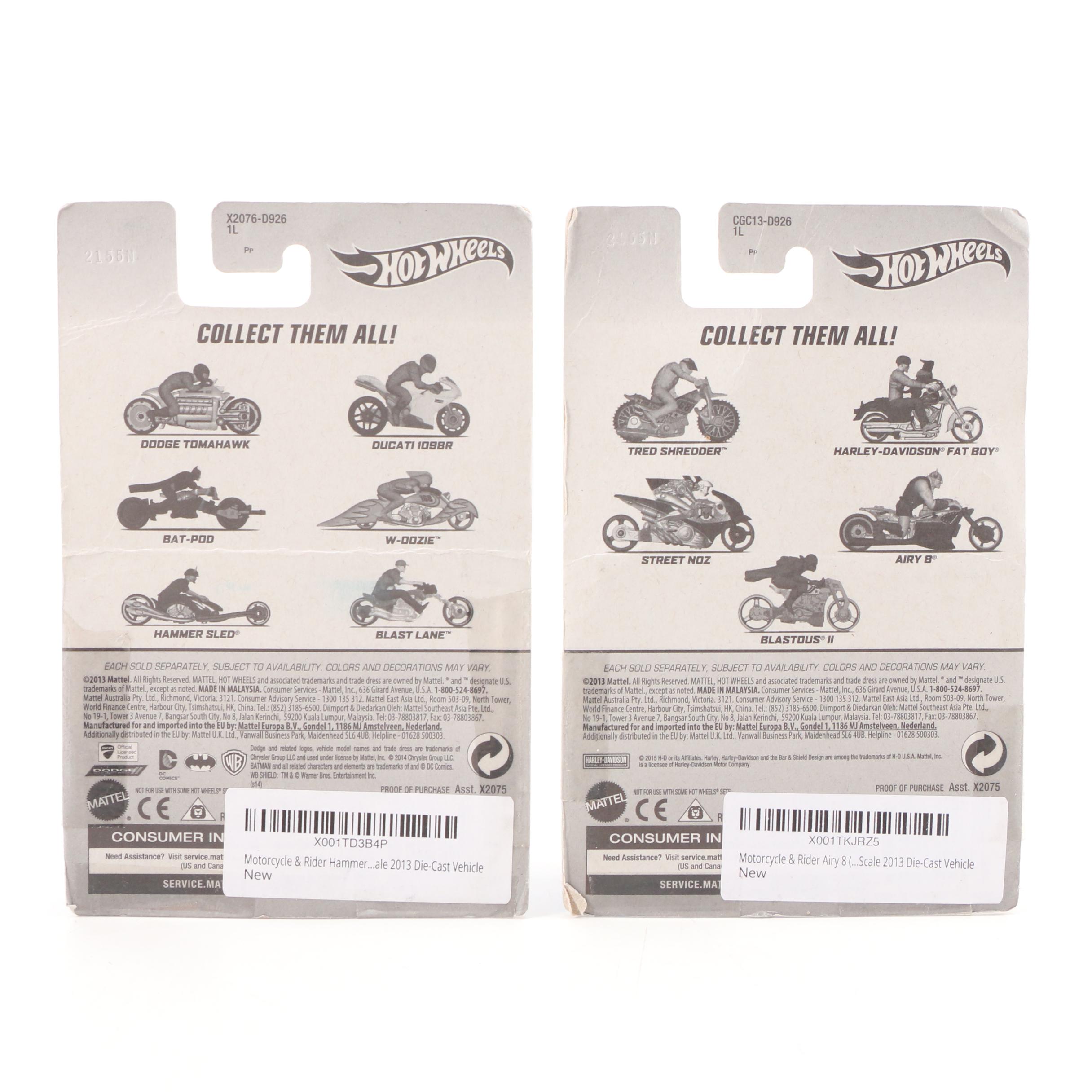 Mattel Hot Wheels Hammer Sled, Airy 8, Pit Cruiser and Other Toy Bikes