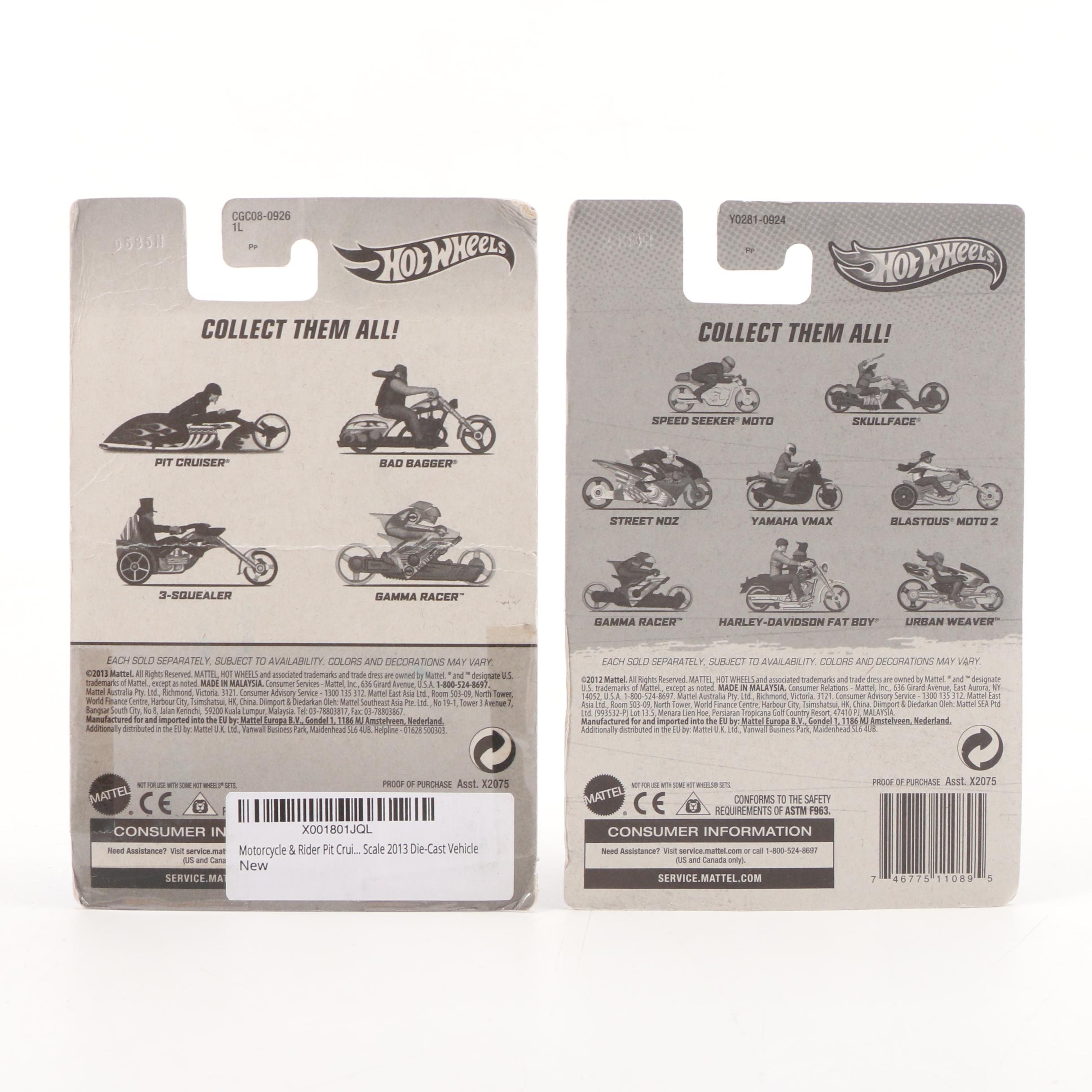 Mattel Hot Wheels Hammer Sled, Airy 8, Pit Cruiser and Other Toy Bikes