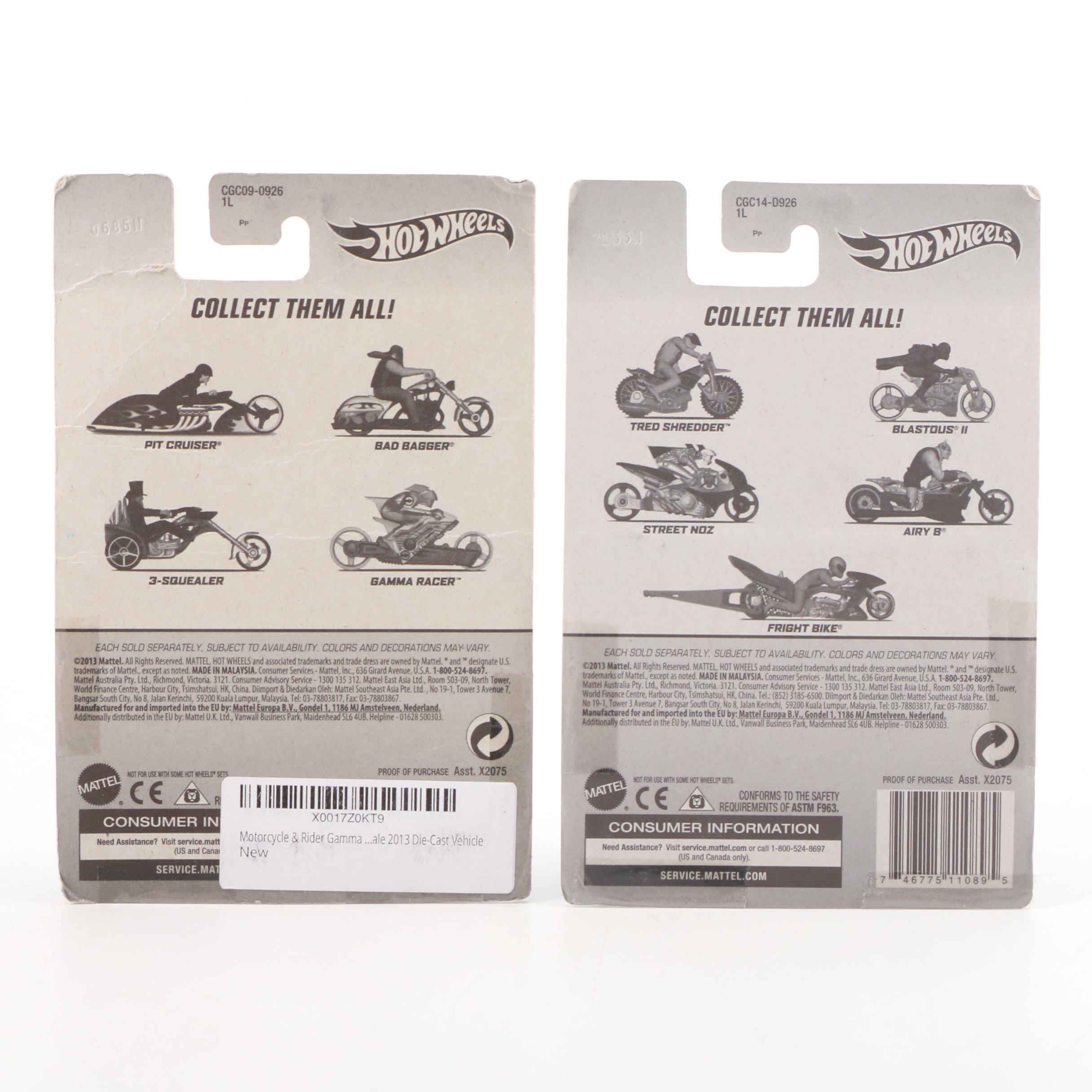 Mattel Hot Wheels Hammer Sled, Airy 8, Pit Cruiser and Other Toy Bikes