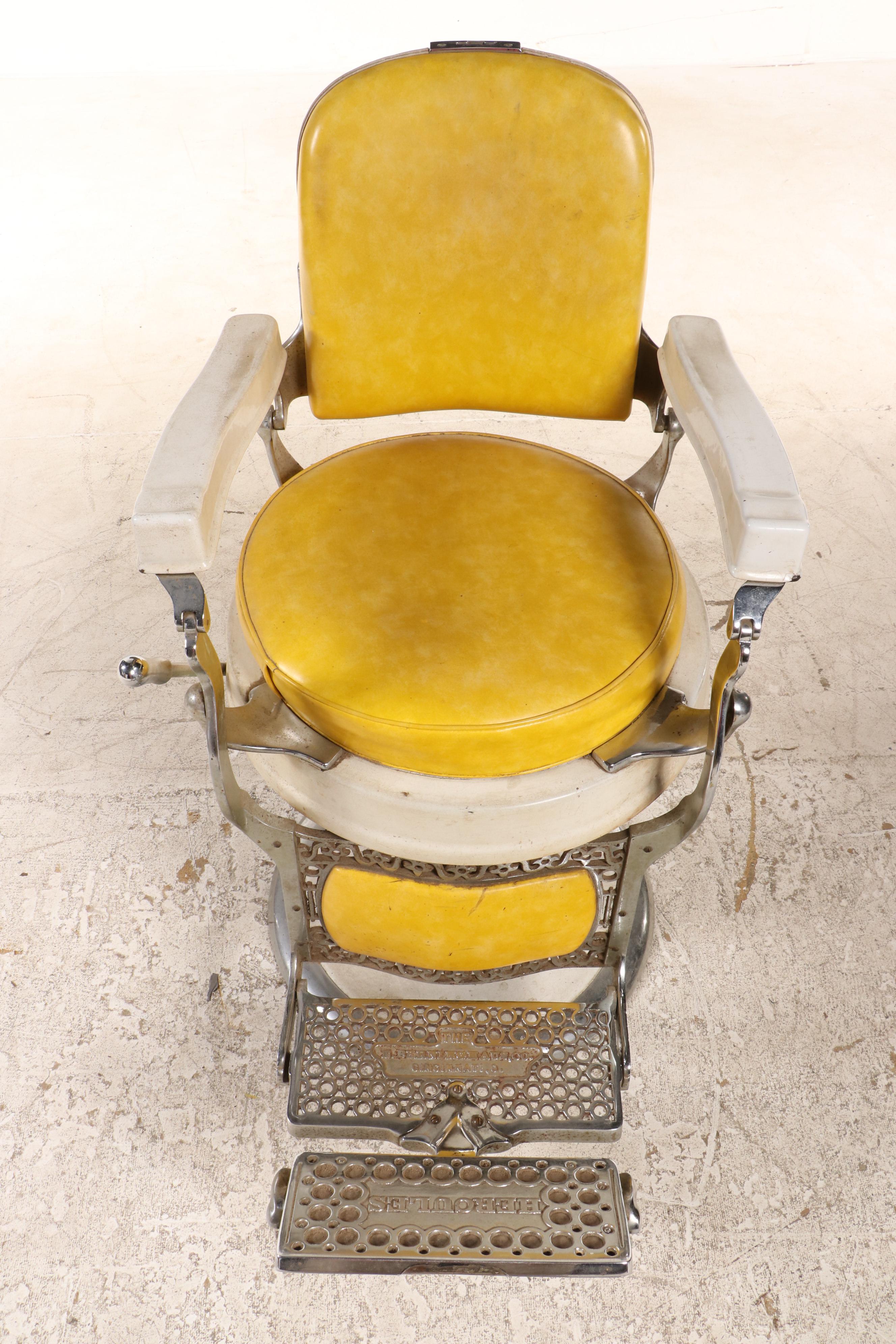 E. Berninghaus Co. "Hercules" Nickel-Plated & Enameled Barber's Chair, pat. 1901